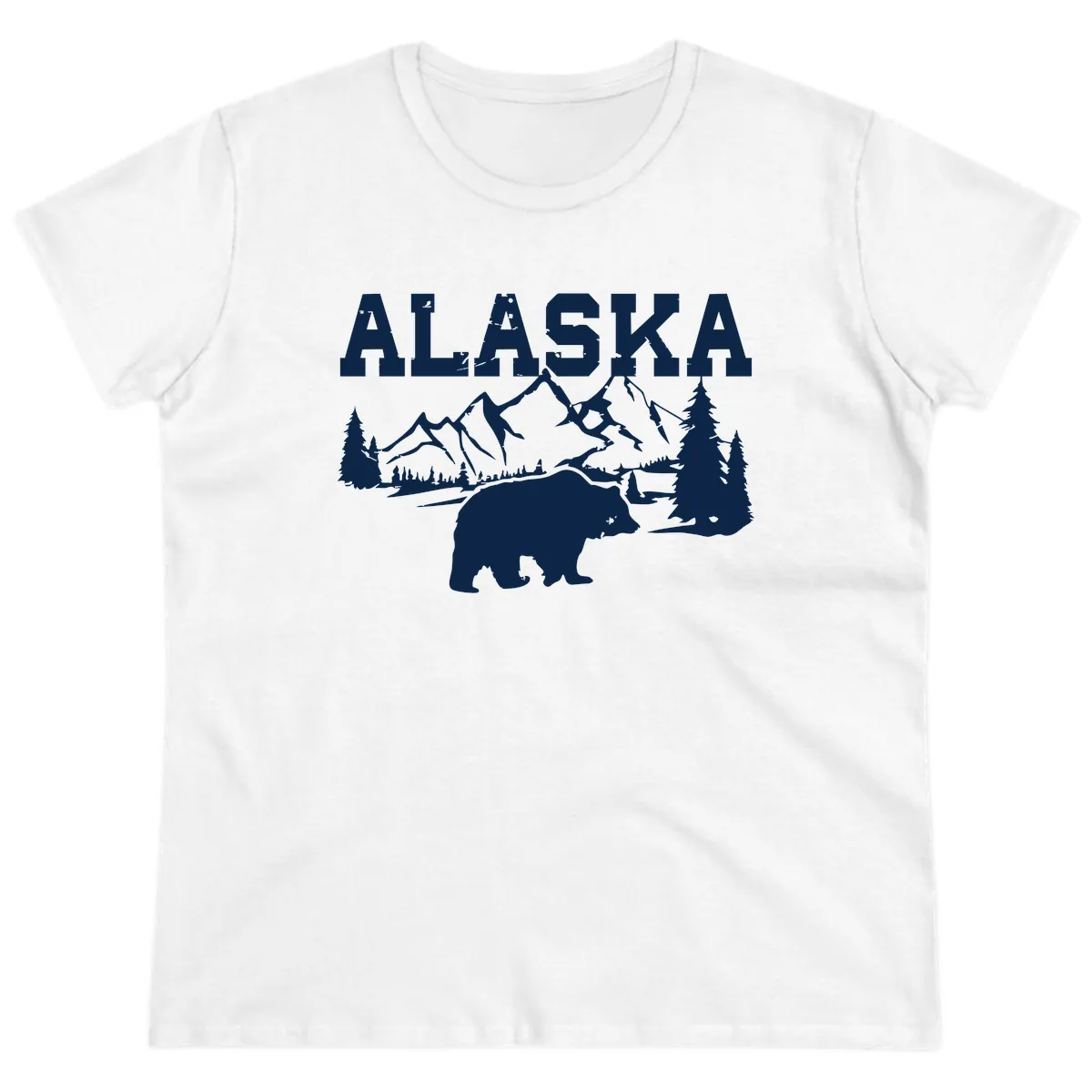 Alaska Bear Mountain Wilderness Cruise Ladies Tee in White