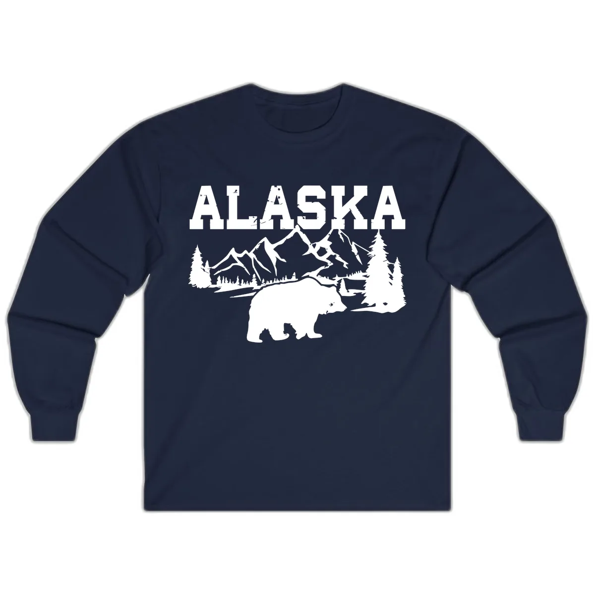 Alaska Bear Mountain Wilderness Cruise Long Sleeve in Navy