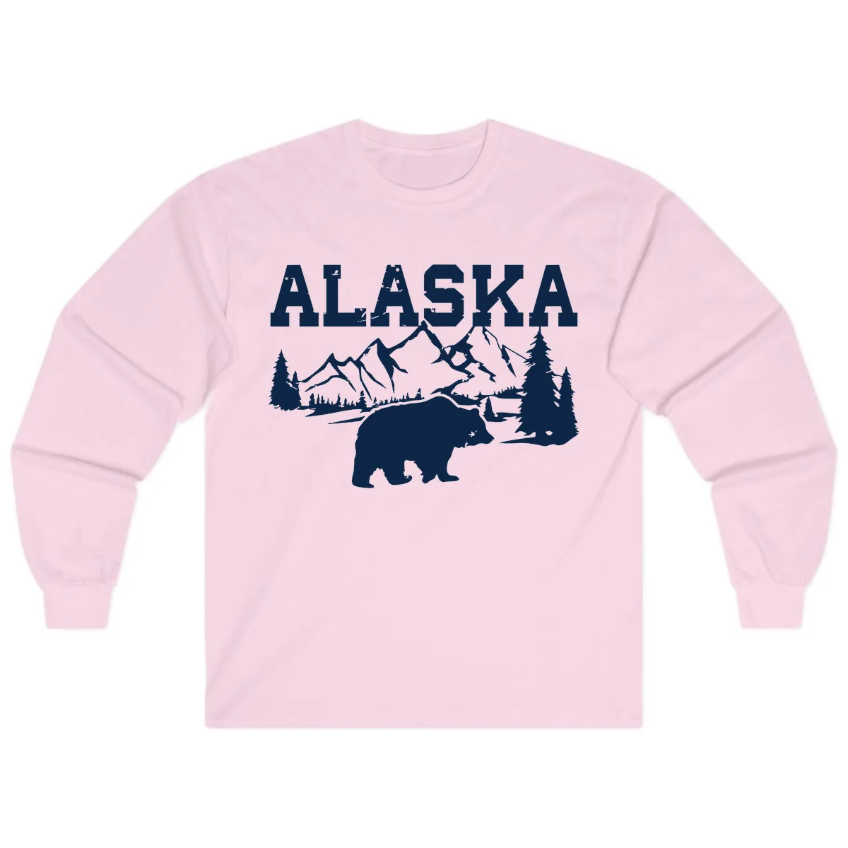 Alaska Bear Mountain Wilderness Cruise Long Sleeve in Light Pink