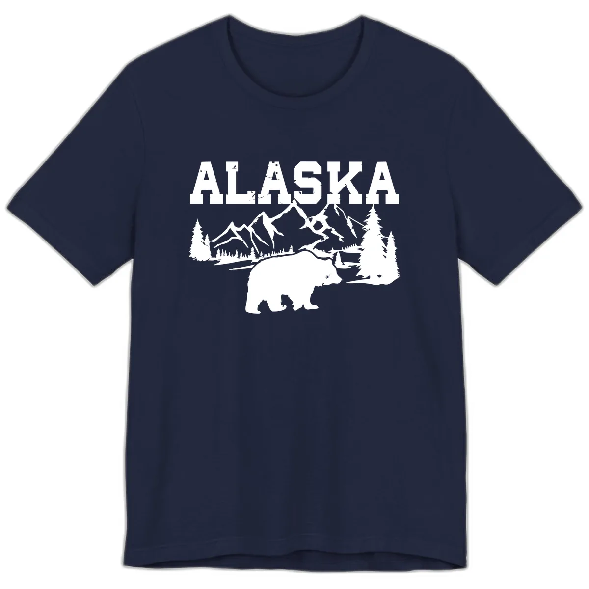 Alaska Bear Mountain Wilderness Cruise Premium T-Shirt in Navy