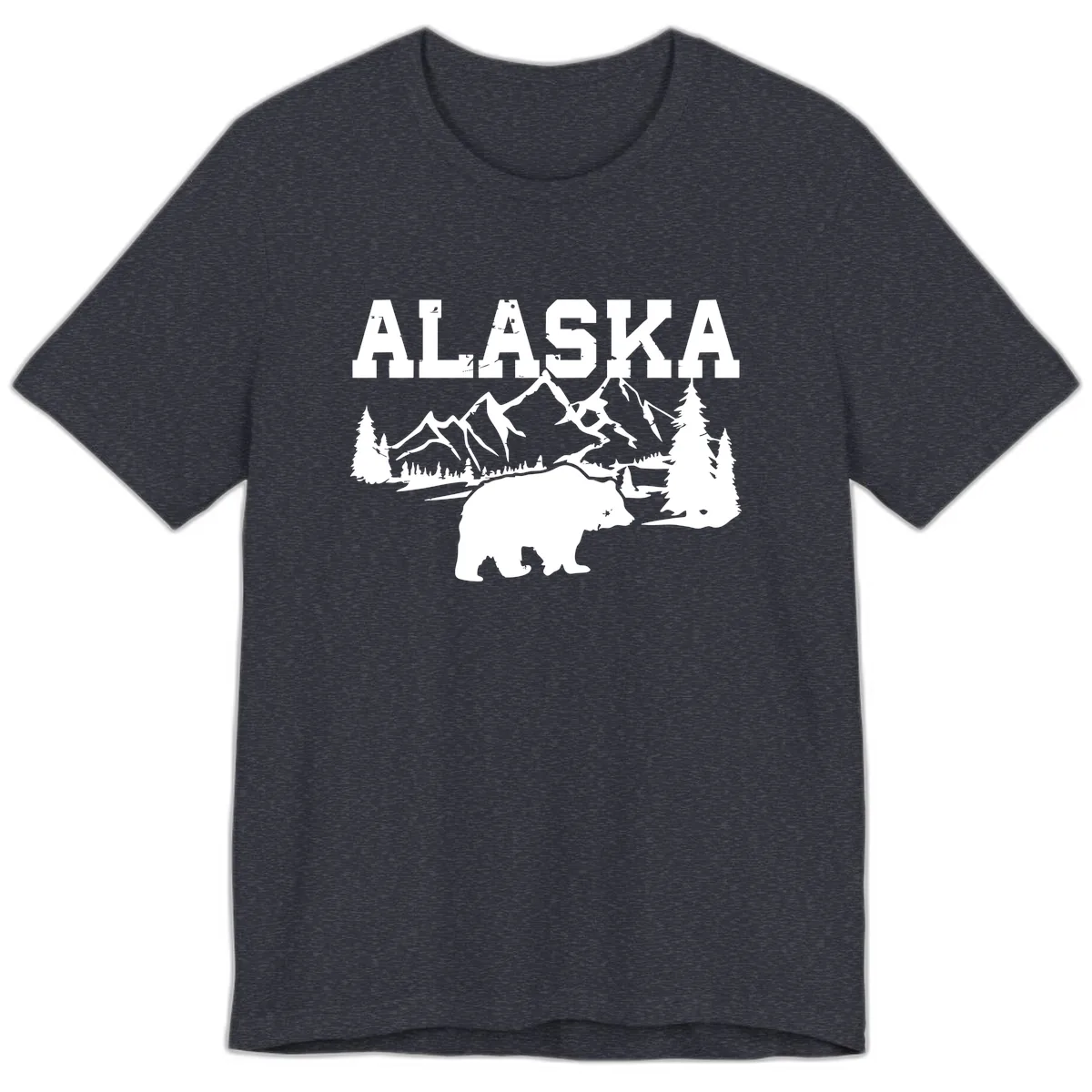 Alaska Bear Mountain Wilderness Cruise Premium T-Shirt in Heather Navy