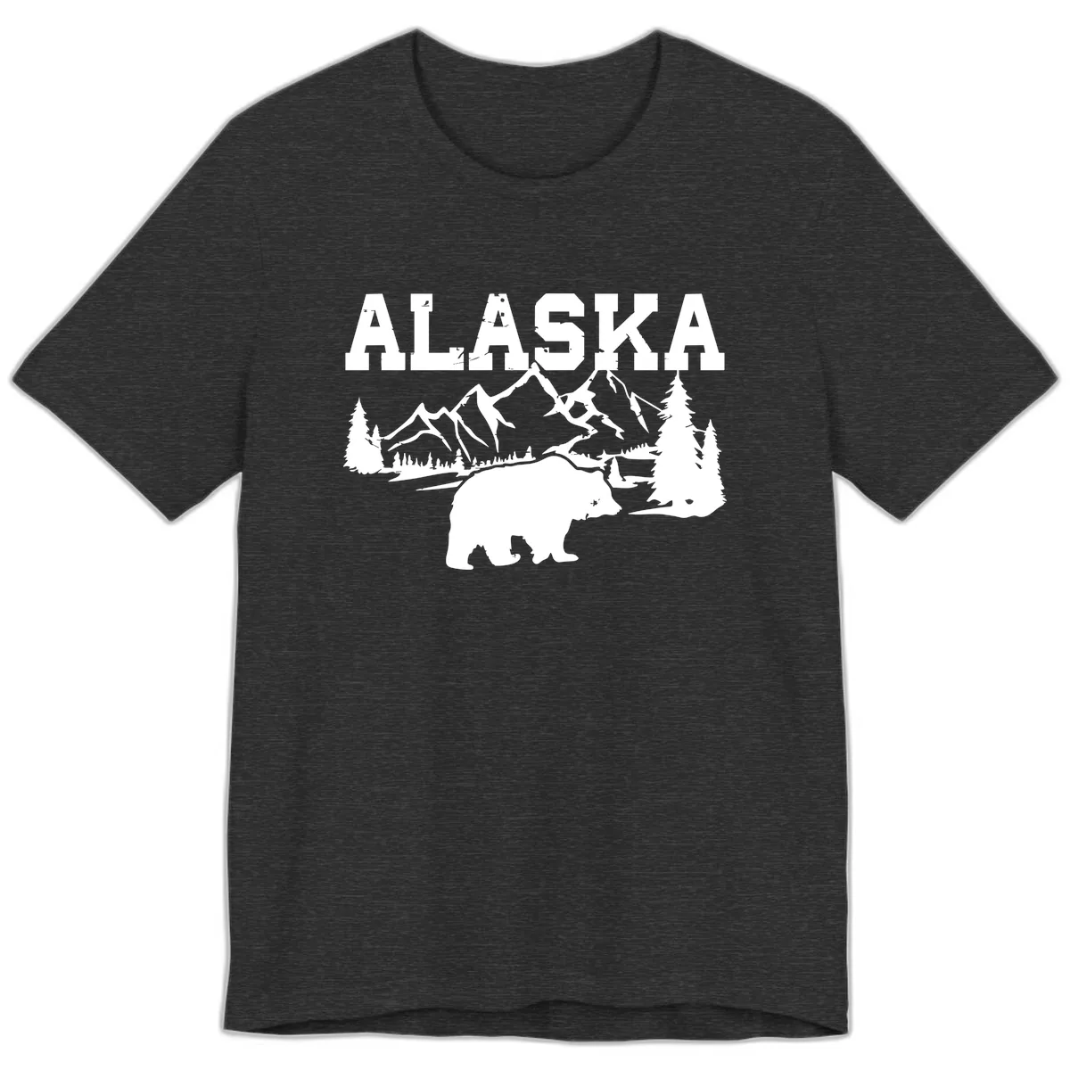 Alaska Bear Mountain Wilderness Cruise Premium T-Shirt in Dark Grey Heather