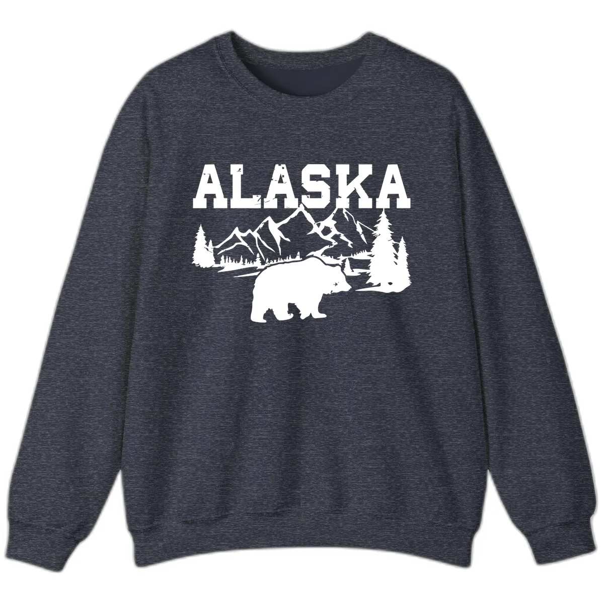Alaska Bear Mountain Wilderness Cruise Sweatshirt in Heather Sport Dark Navy