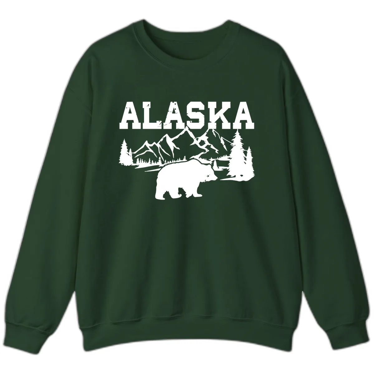 Alaska Bear Mountain Wilderness Cruise Sweatshirt in Forest Green