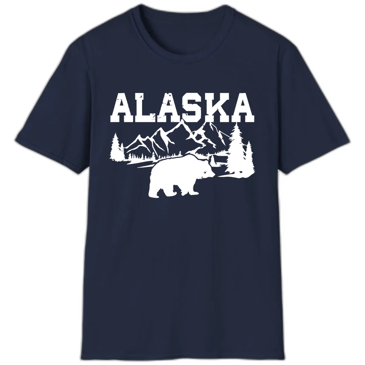 Alaska Bear Mountain Wilderness Cruise T-Shirt in Navy