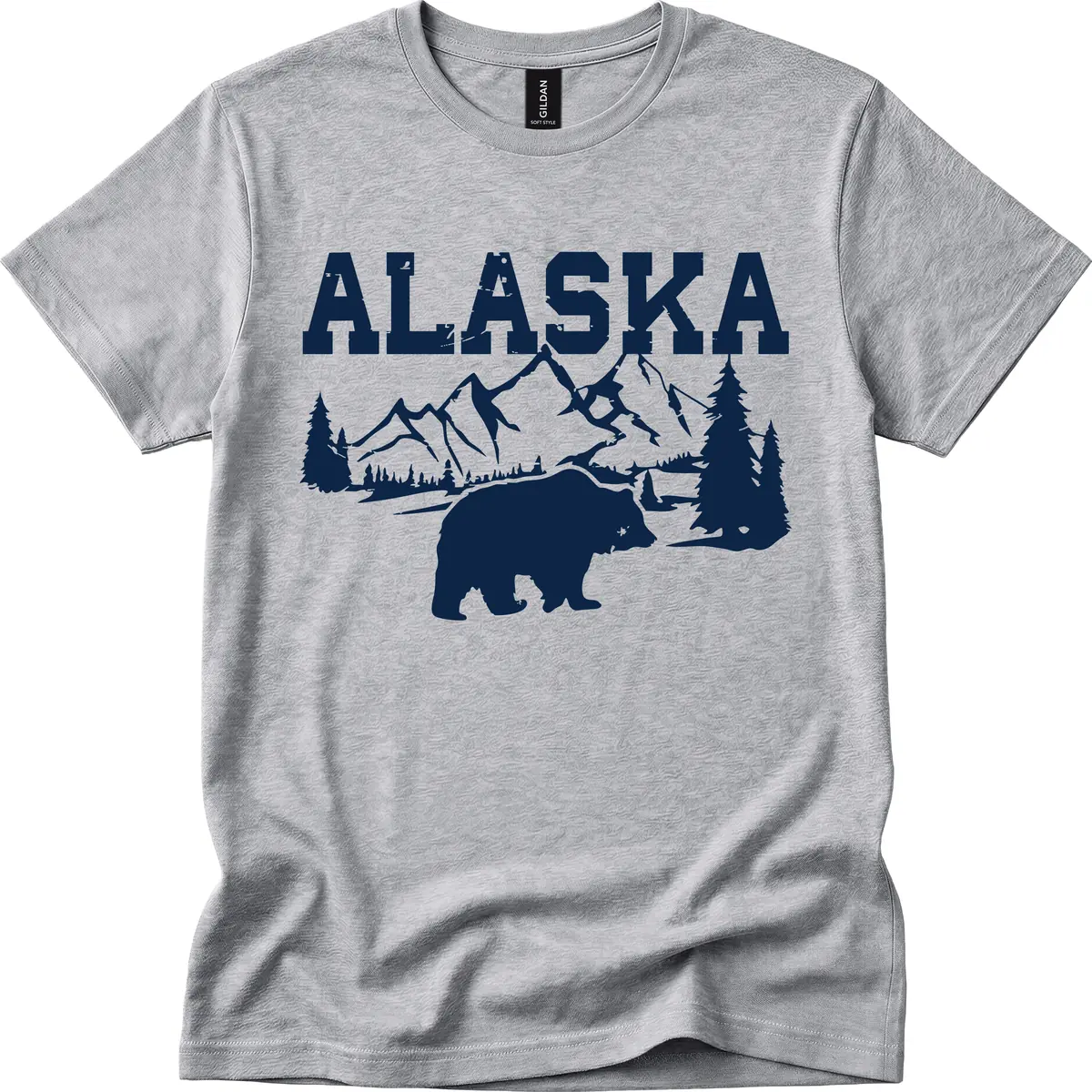 Alaska Bear Mountain Wilderness Cruise T-Shirt in Sport Grey
