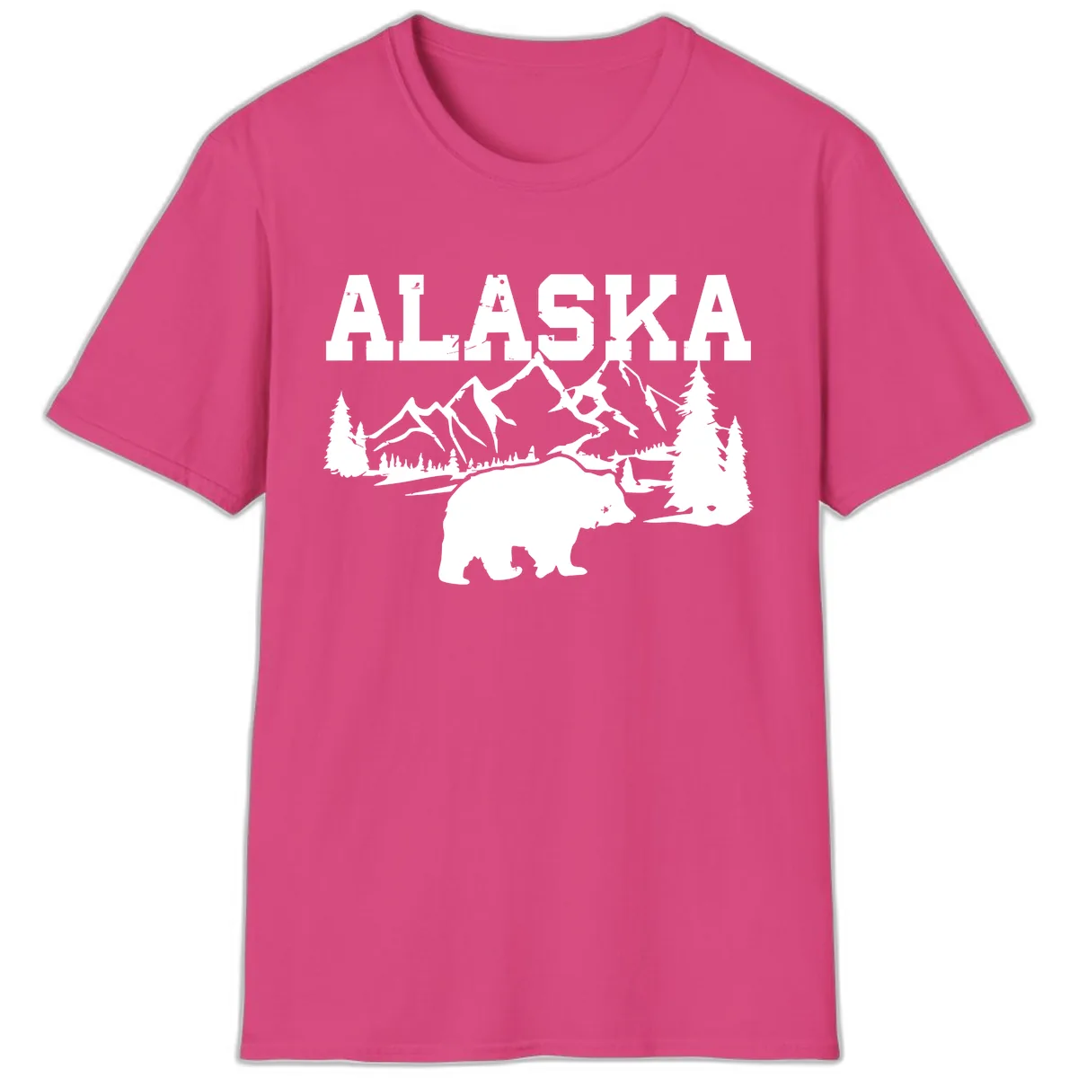 Alaska Bear Mountain Wilderness Cruise T-Shirt in Heliconia