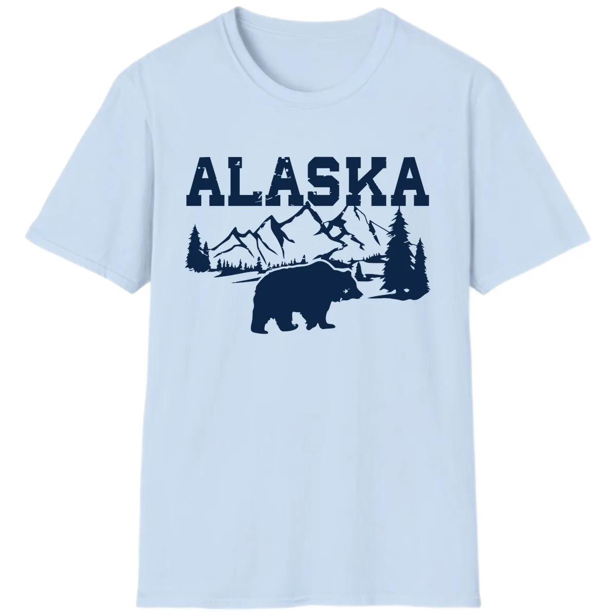 Alaska Bear Mountain Wilderness Cruise T-Shirt in Light Blue