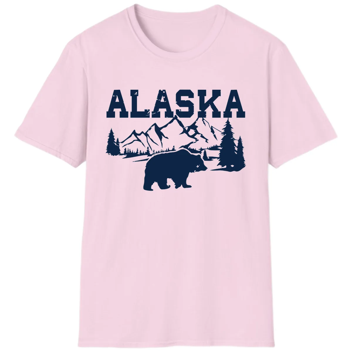 Alaska Bear Mountain Wilderness Cruise T-Shirt in Light Pink