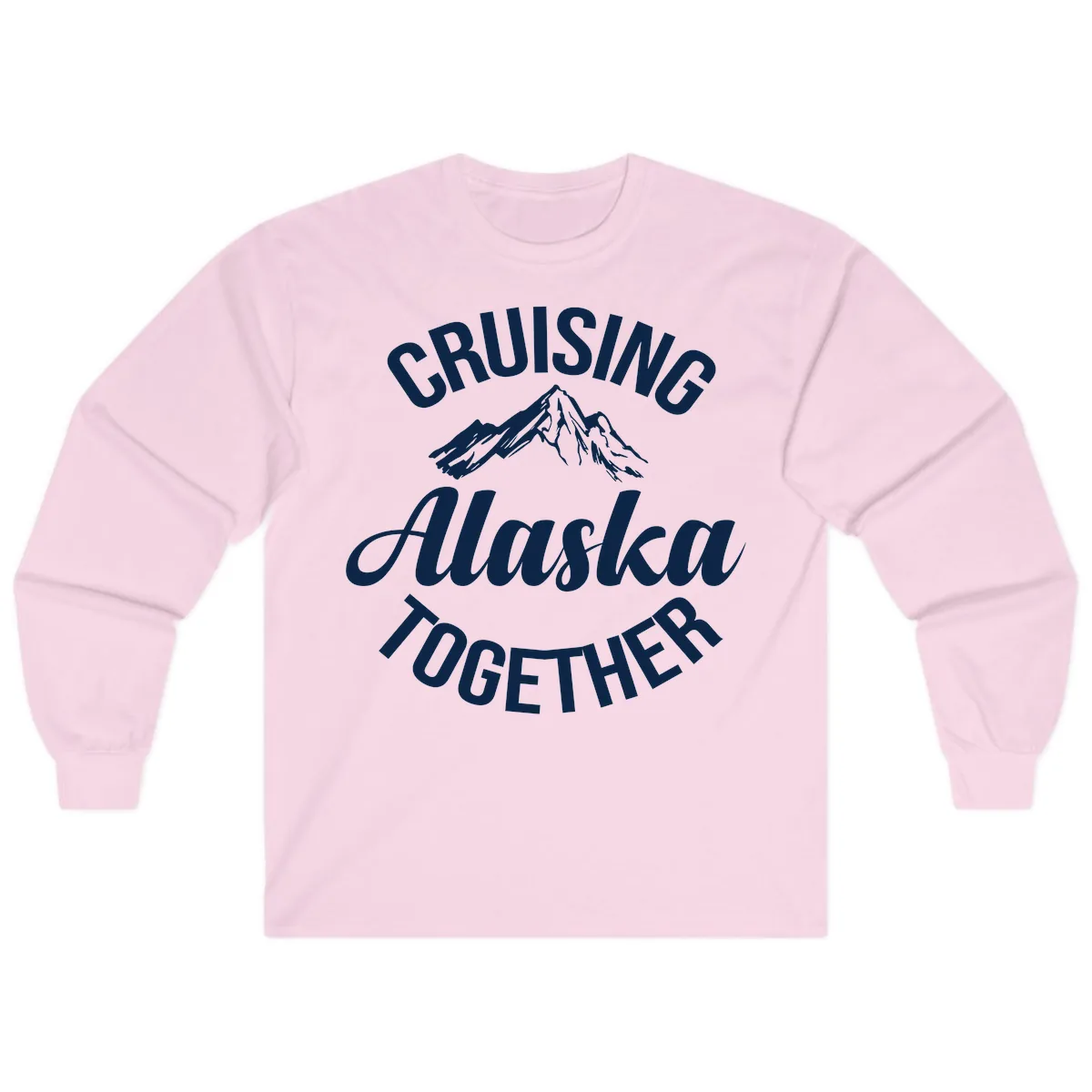 Cruising Alaska Together Mountain Long Sleeve in Light Pink