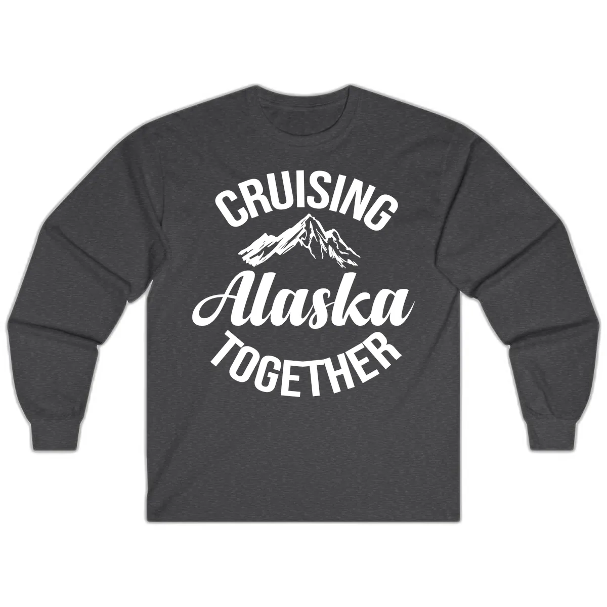 Cruising Alaska Together Mountain Long Sleeve in Dark Heather