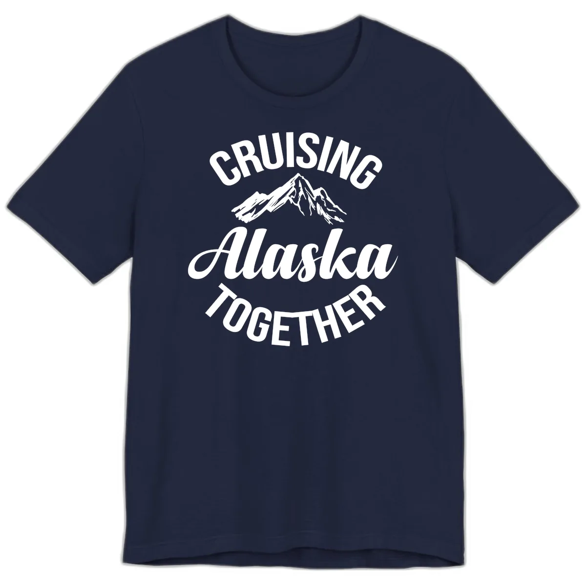 Cruising Alaska Together Mountain Premium T-Shirt in Navy