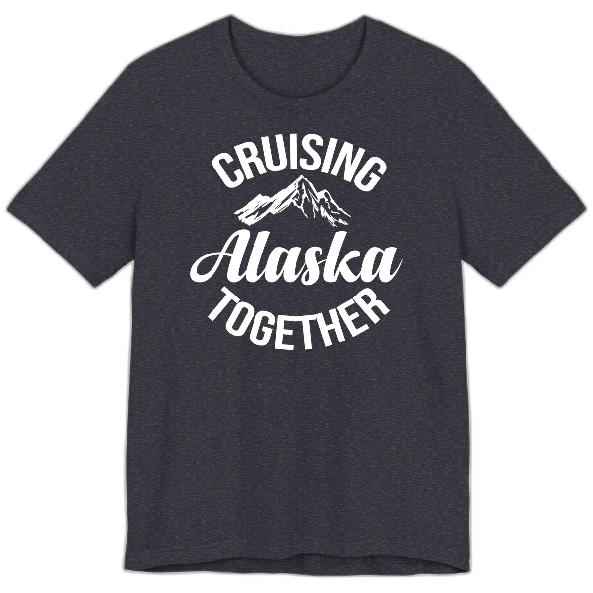 Cruising Alaska Together Mountain Premium T-Shirt in Heather Navy