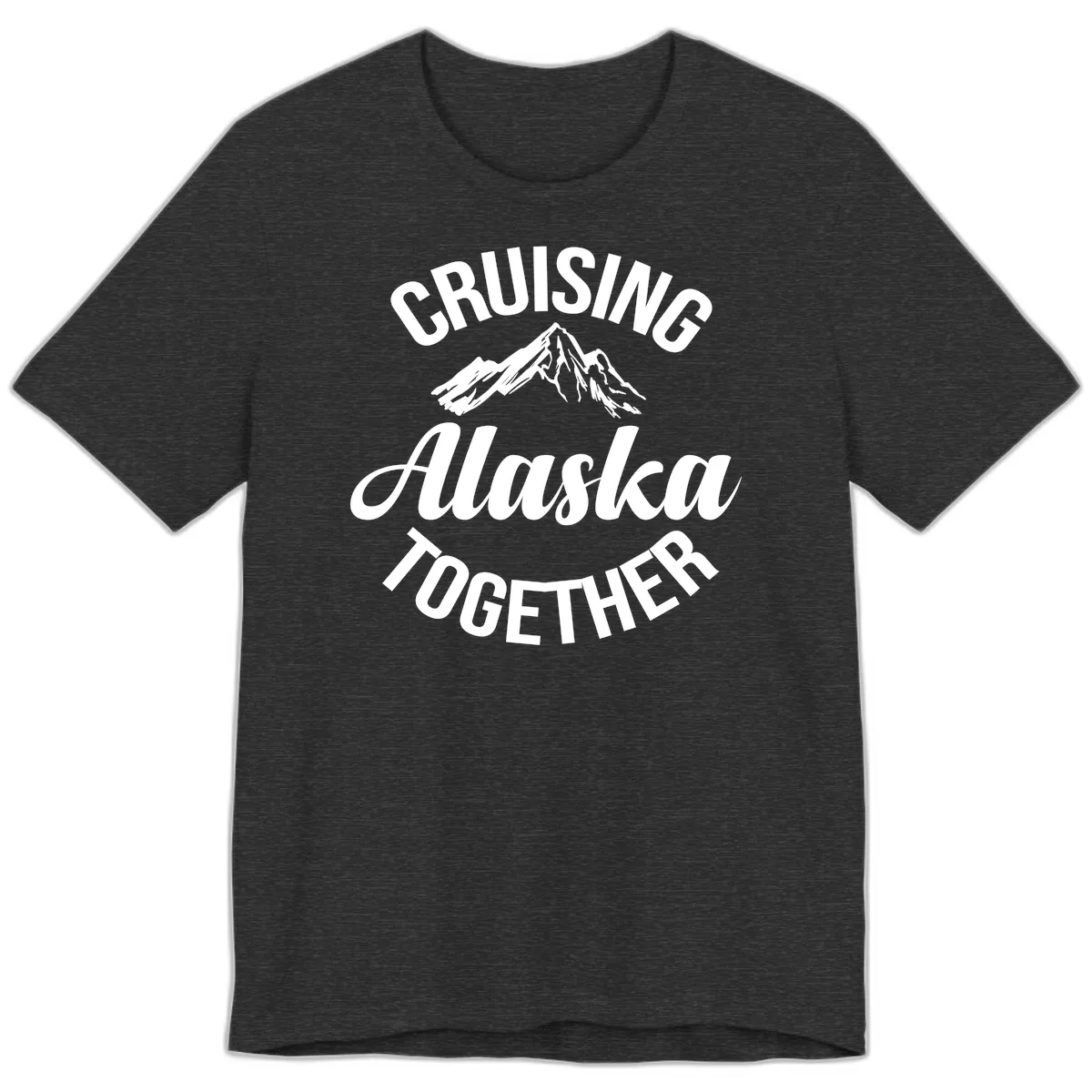 Cruising Alaska Together Mountain Premium T-Shirt in Dark Grey Heather