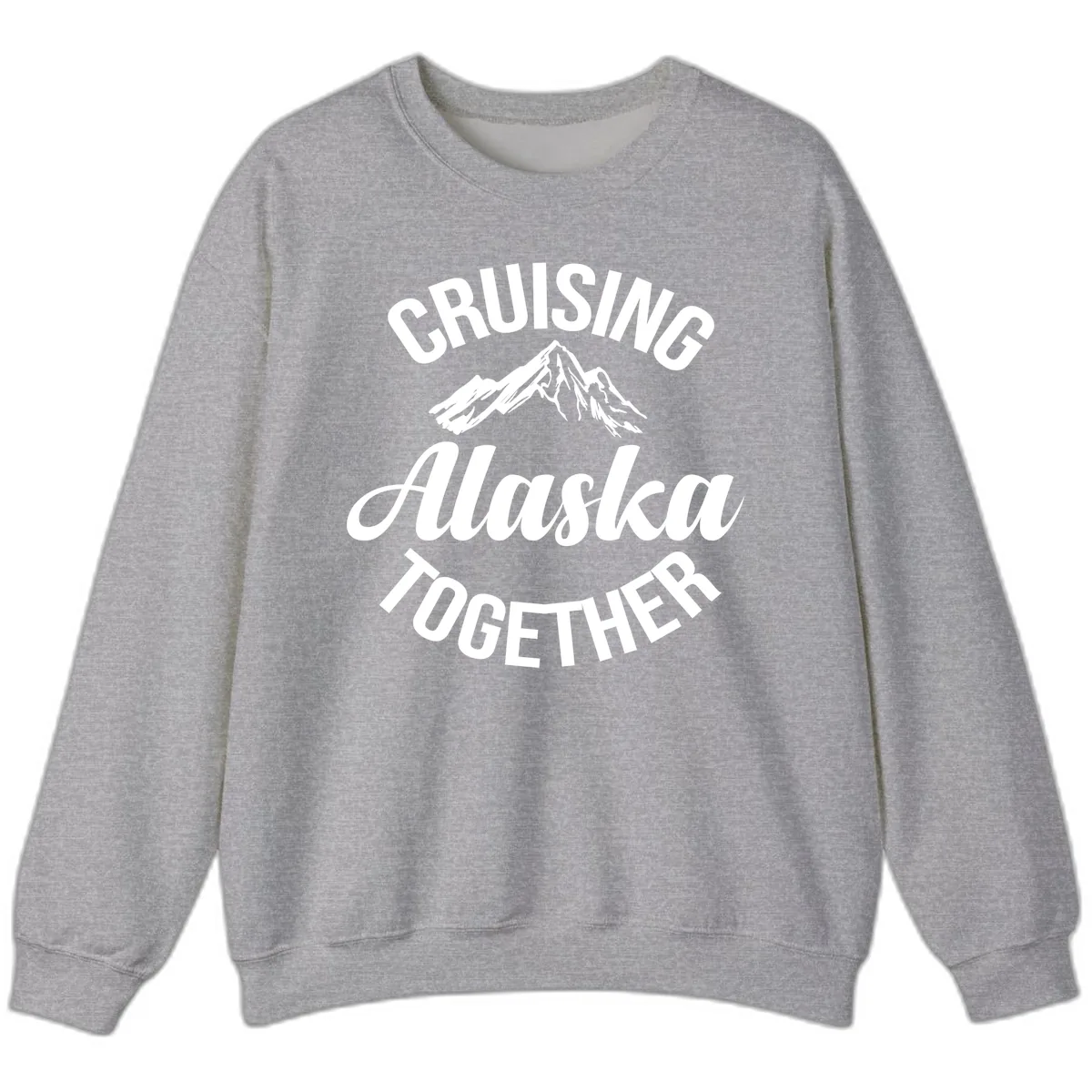 Cruising Alaska Together Mountain Sweatshirt in Sport Grey