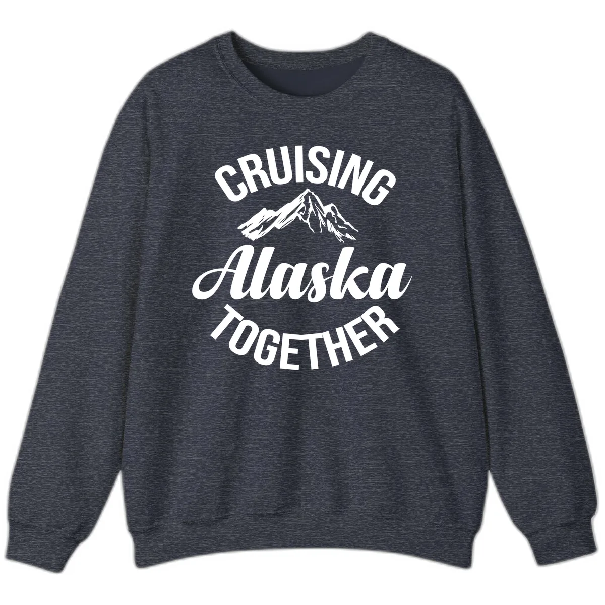 Cruising Alaska Together Mountain Sweatshirt in Heather Sport Dark Navy