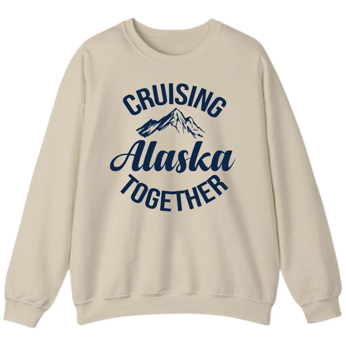 Cruising Alaska Together Mountain Sweatshirt in Sand