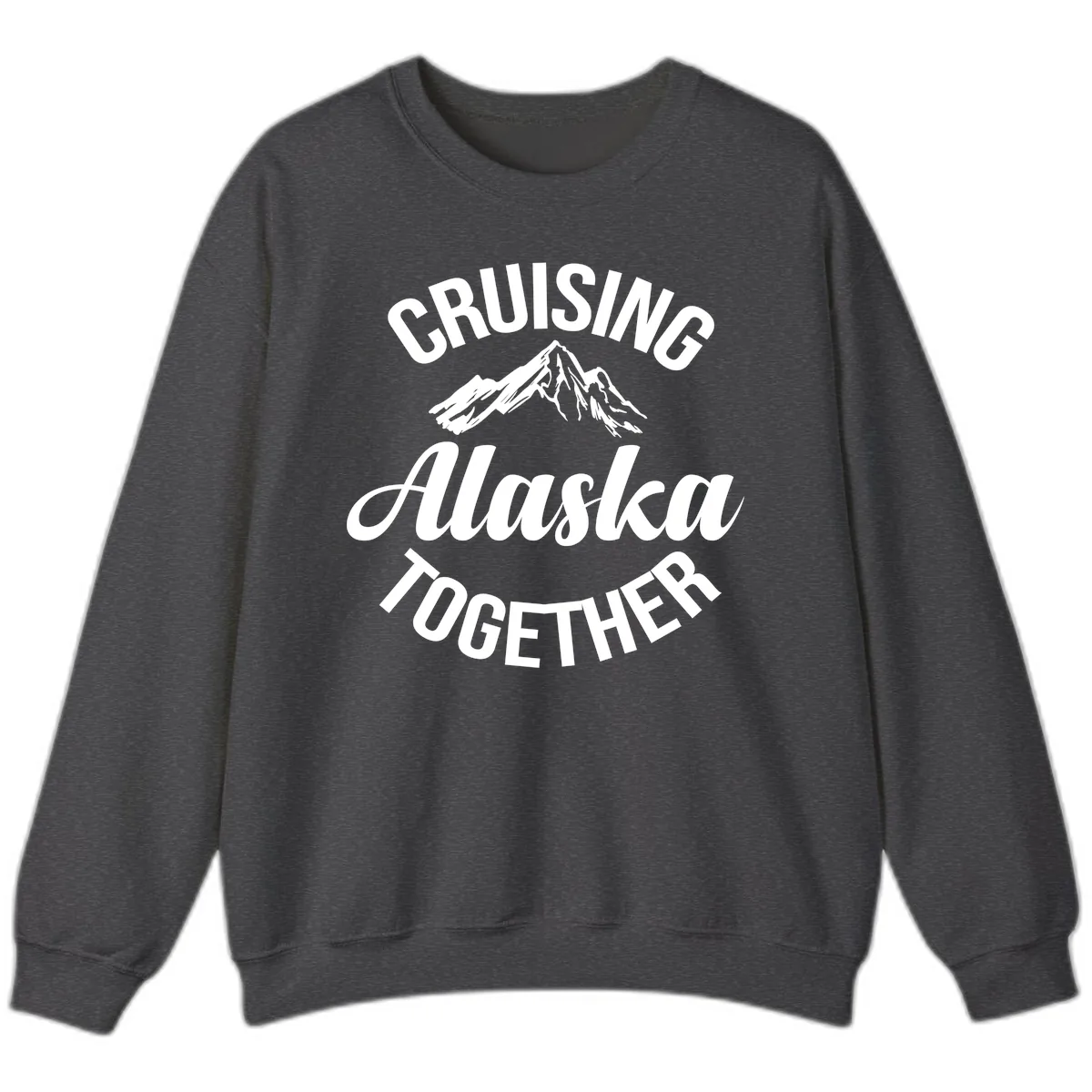 Cruising Alaska Together Mountain Sweatshirt in Dark Heather