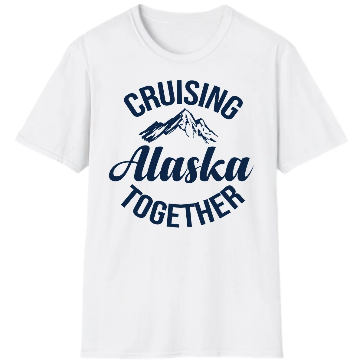 Cruising Alaska Together Mountain T-Shirt in White