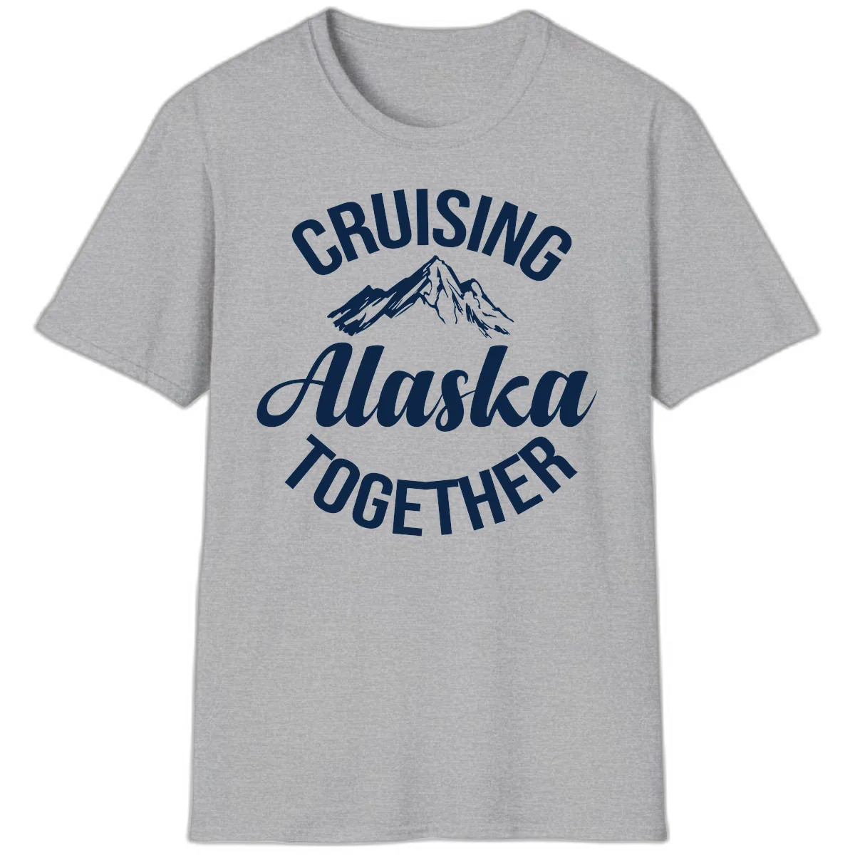 Cruising Alaska Together Mountain T-Shirt in Sport Grey