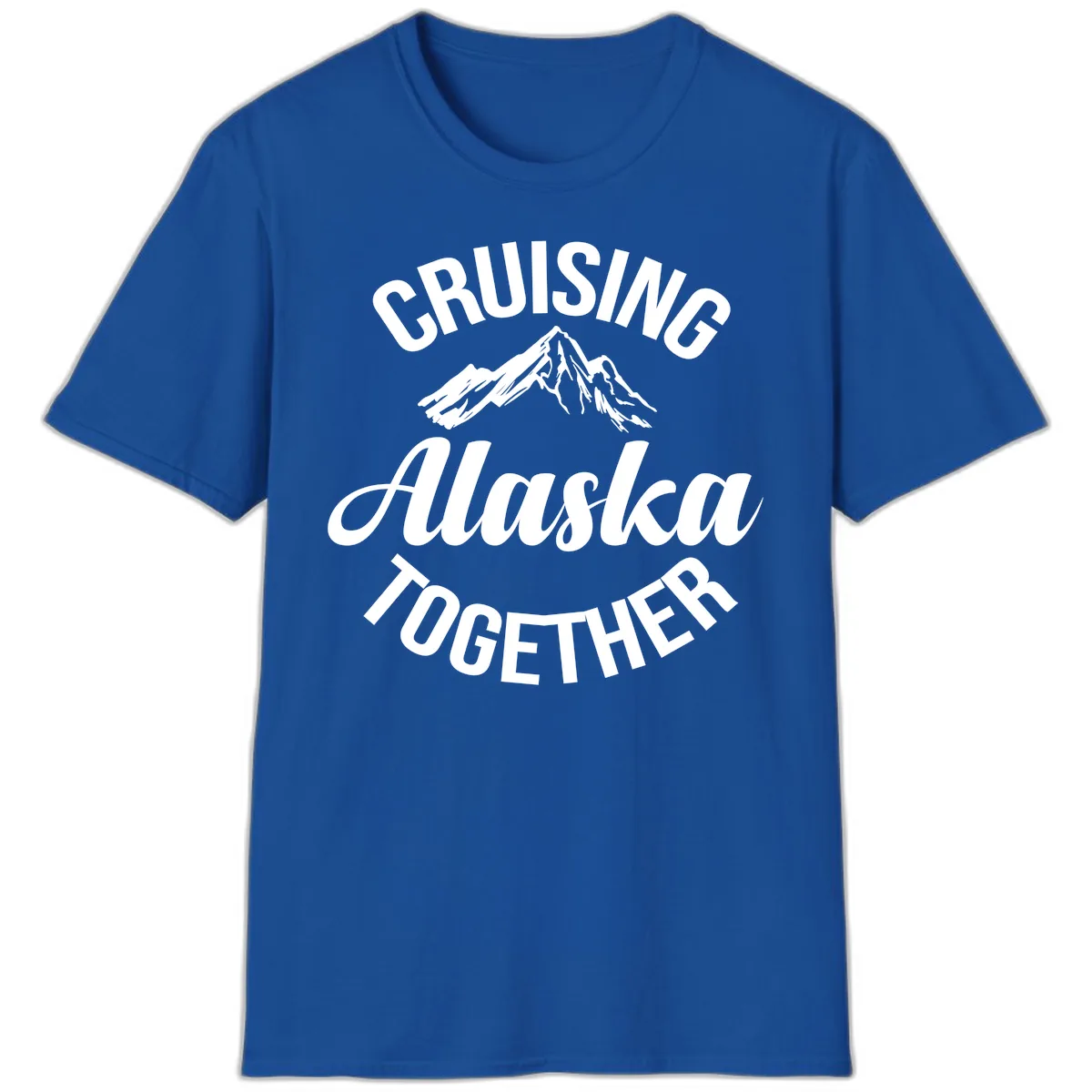 Cruising Alaska Together Mountain T-Shirt in Royal