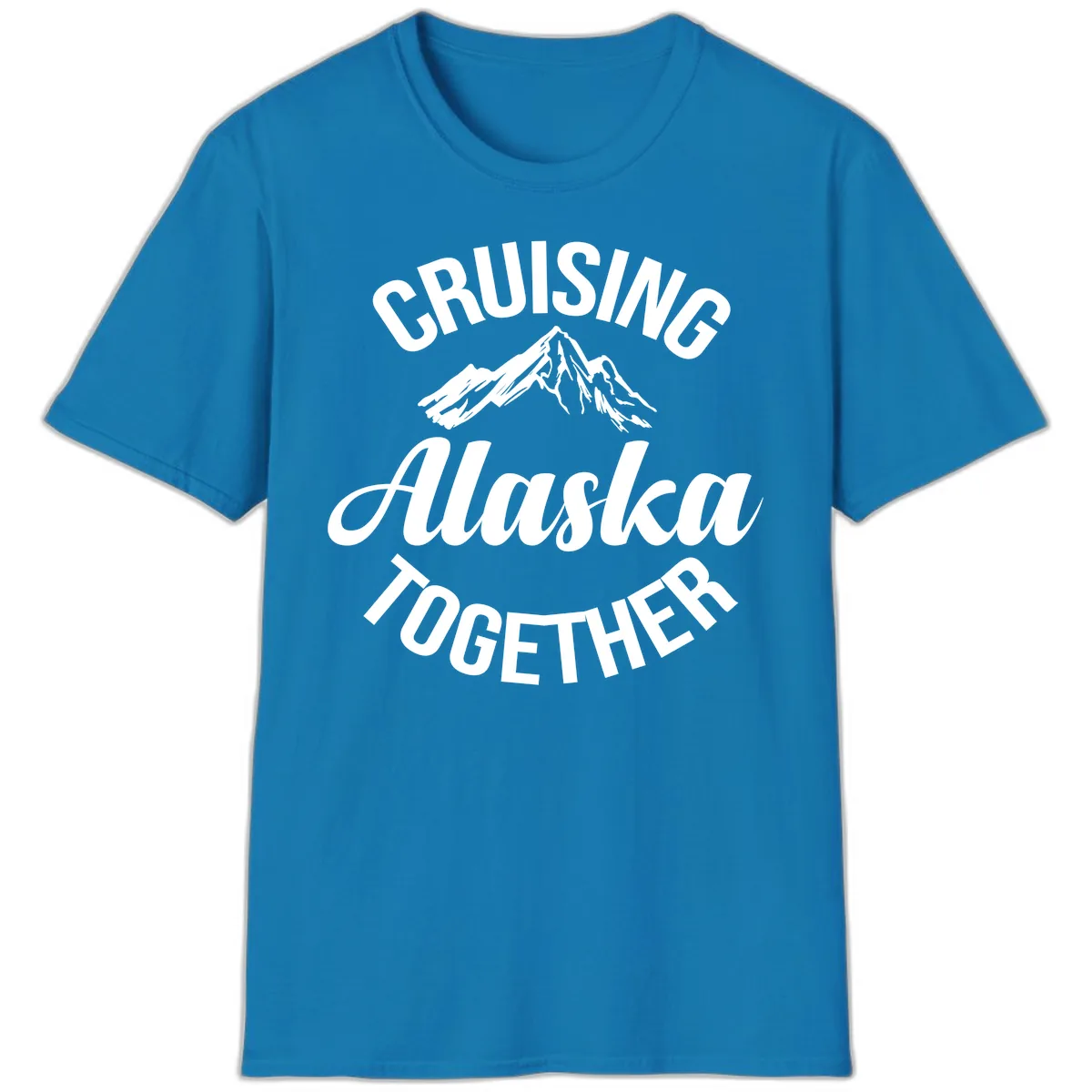 Cruising Alaska Together Mountain T-Shirt in Sapphire