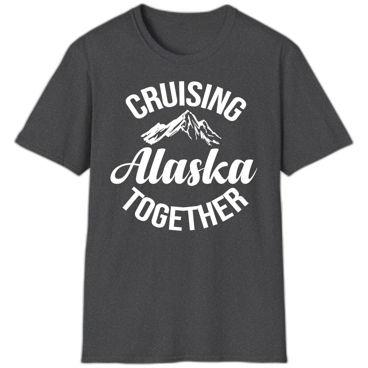 Cruising Alaska Together Mountain T-Shirt in Dark Heather
