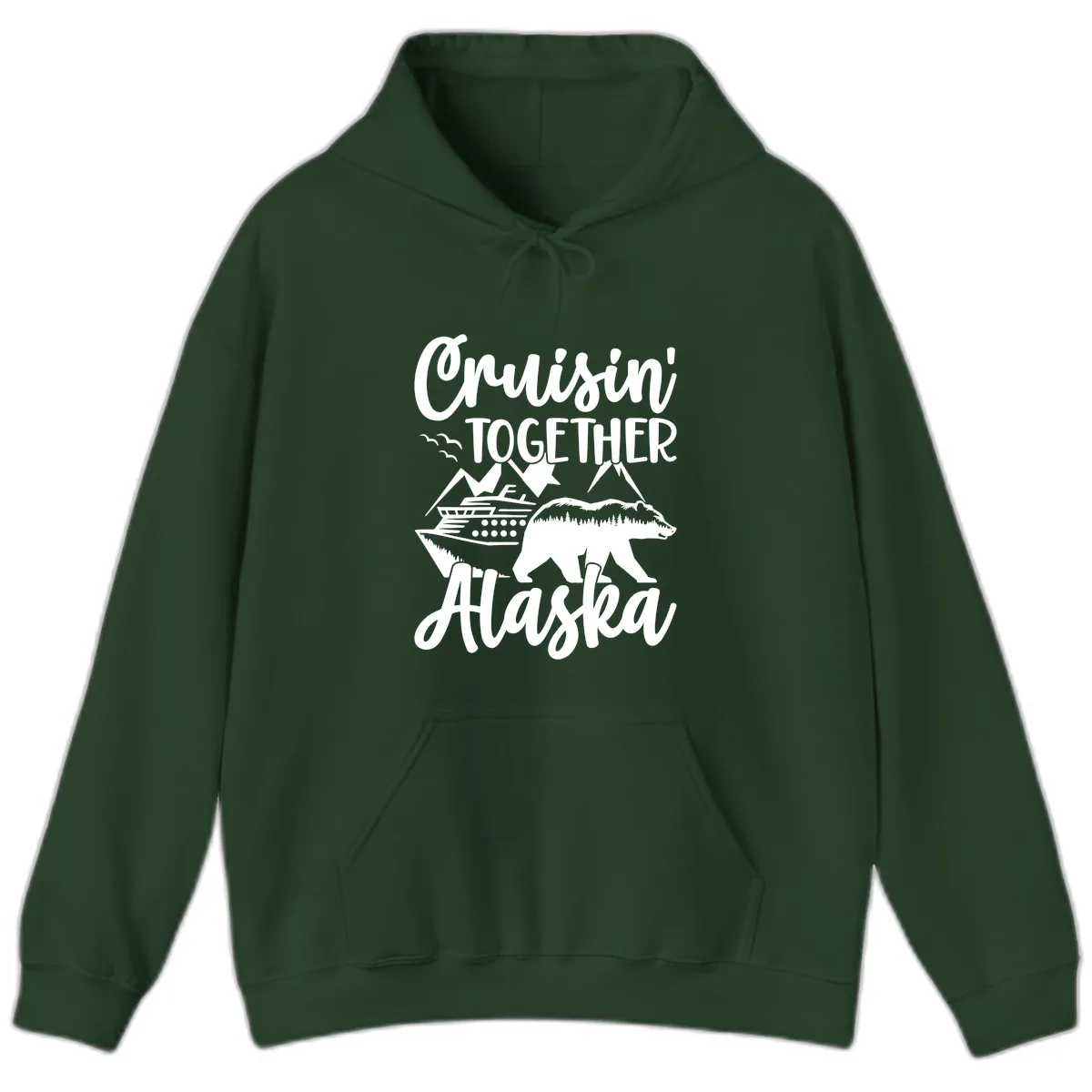 Cruisin' Together Alaska Hoodie in Forest Green
