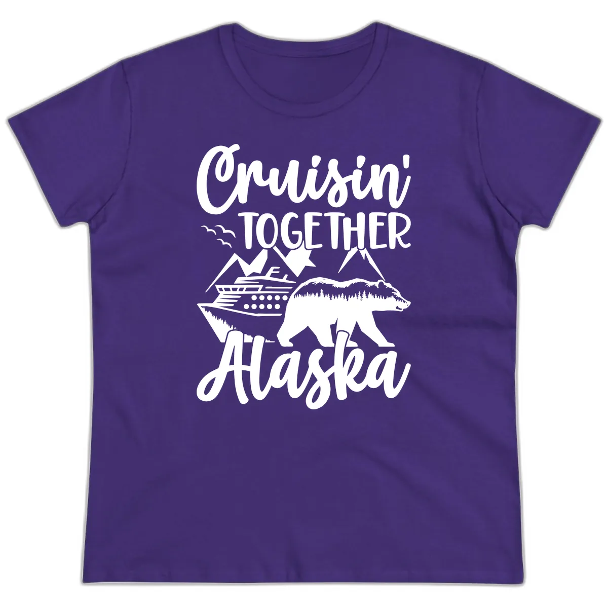Cruisin' Together Alaska Ladies Tee in Purple