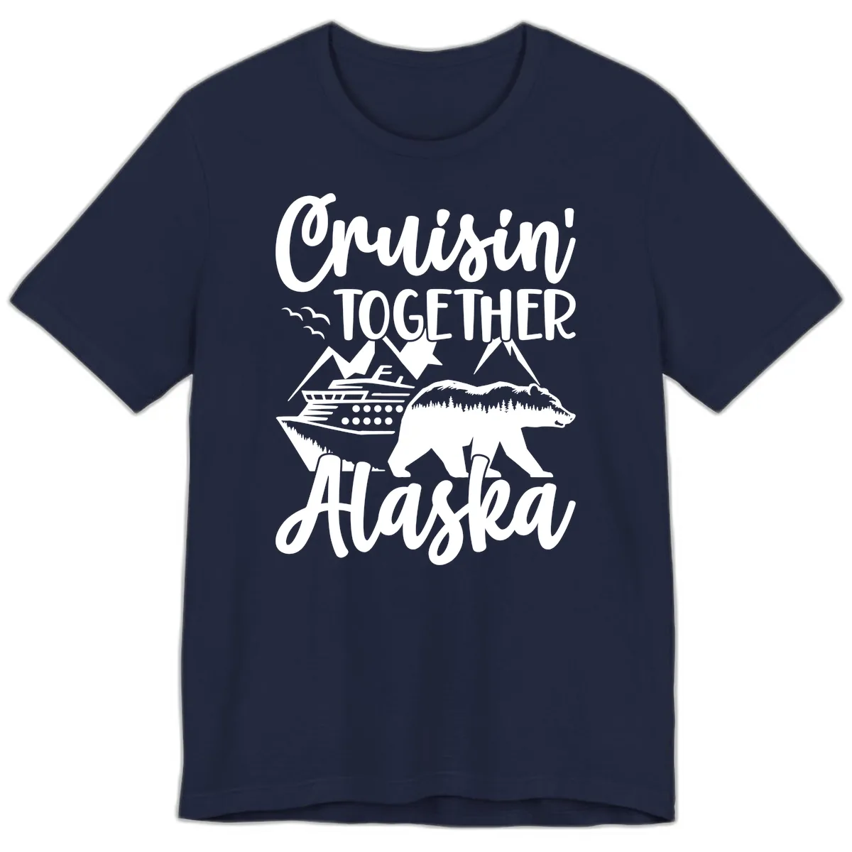 Cruisin' Together Alaska Premium T-Shirt in Navy