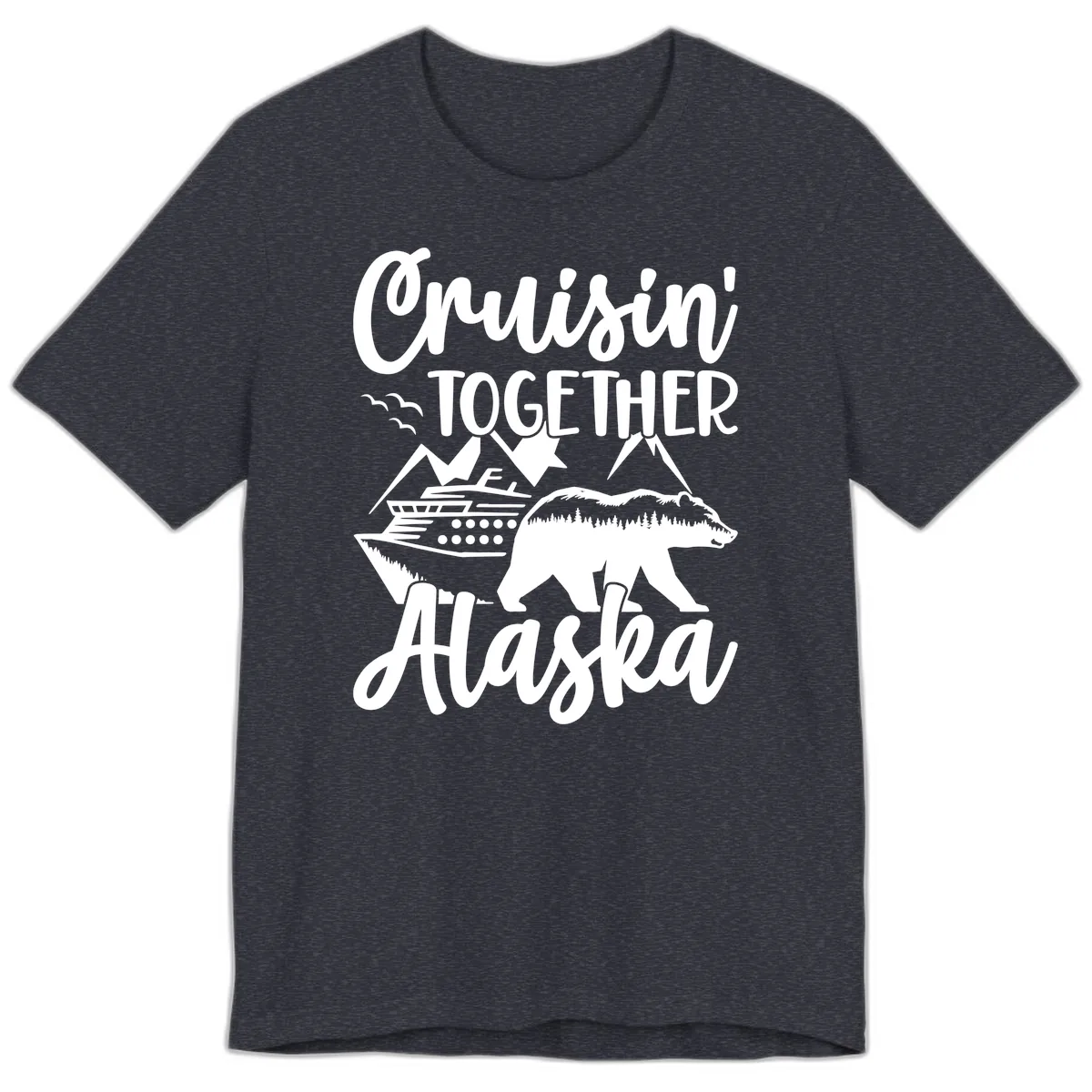Cruisin' Together Alaska Premium T-Shirt in Heather Navy