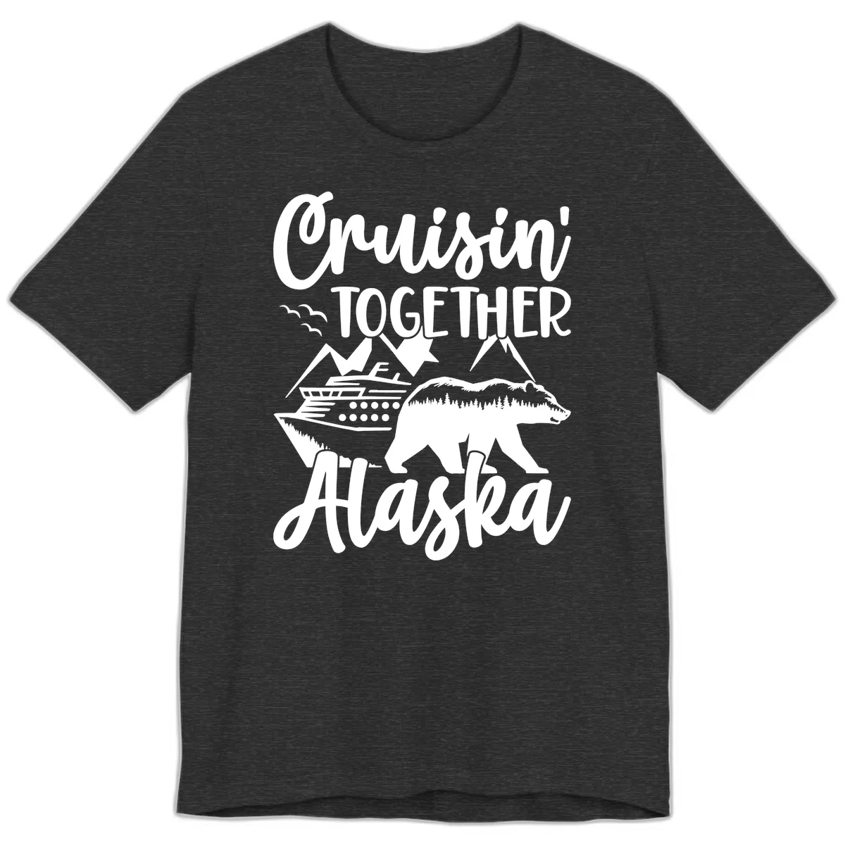 Cruisin' Together Alaska Premium T-Shirt in Dark Grey Heather