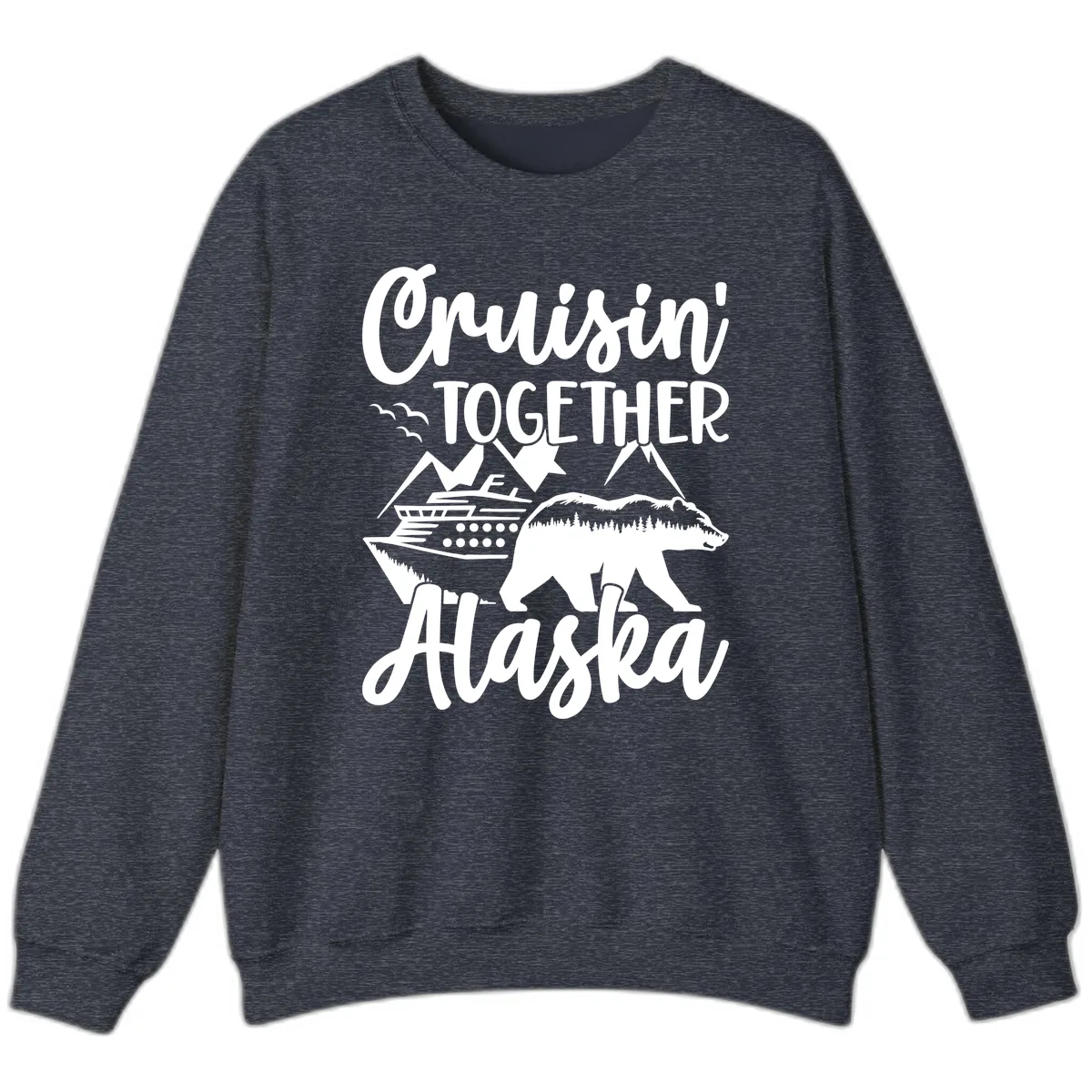 Cruisin' Together Alaska Sweatshirt in Heather Sport Dark Navy