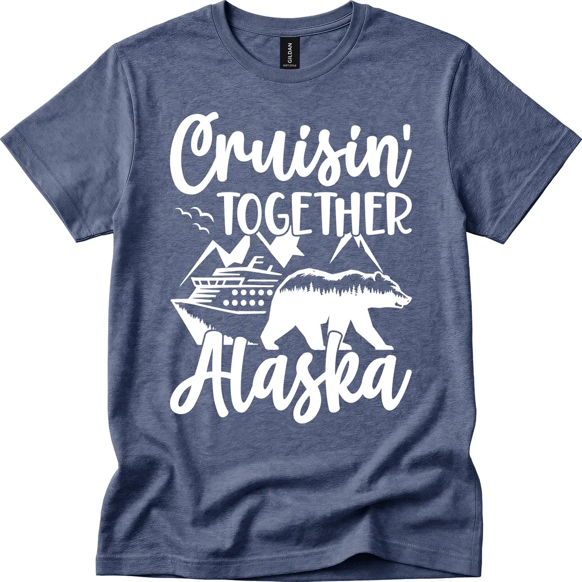 Cruisin' Together Alaska T-Shirt in Heather Navy