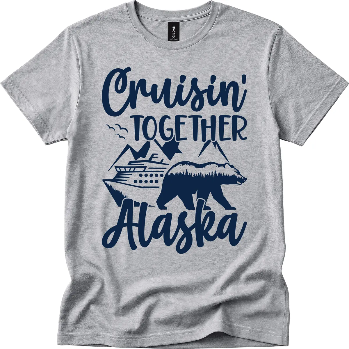 Cruisin' Together Alaska T-Shirt in Sport Grey