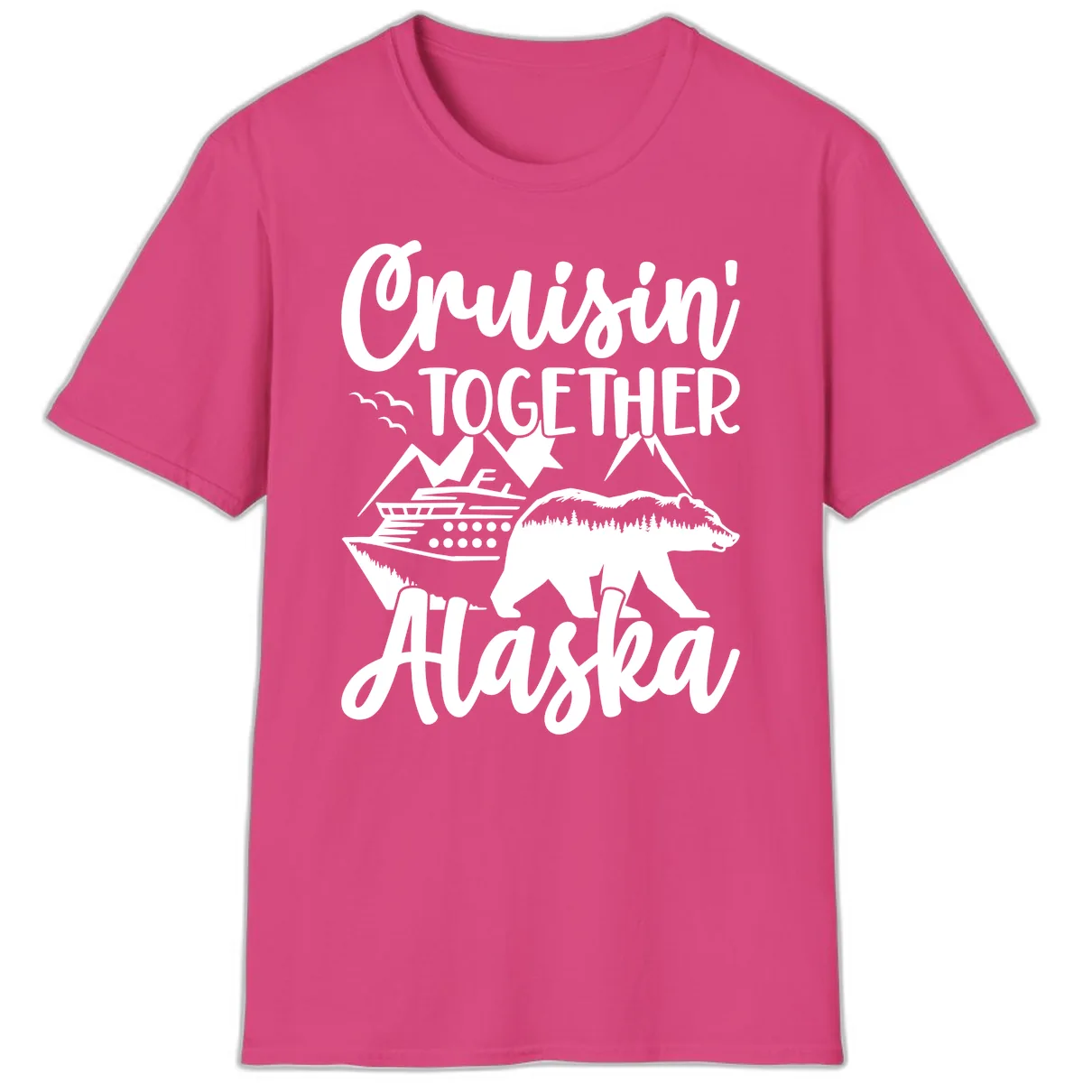 Cruisin' Together Alaska T-Shirt in Heliconia