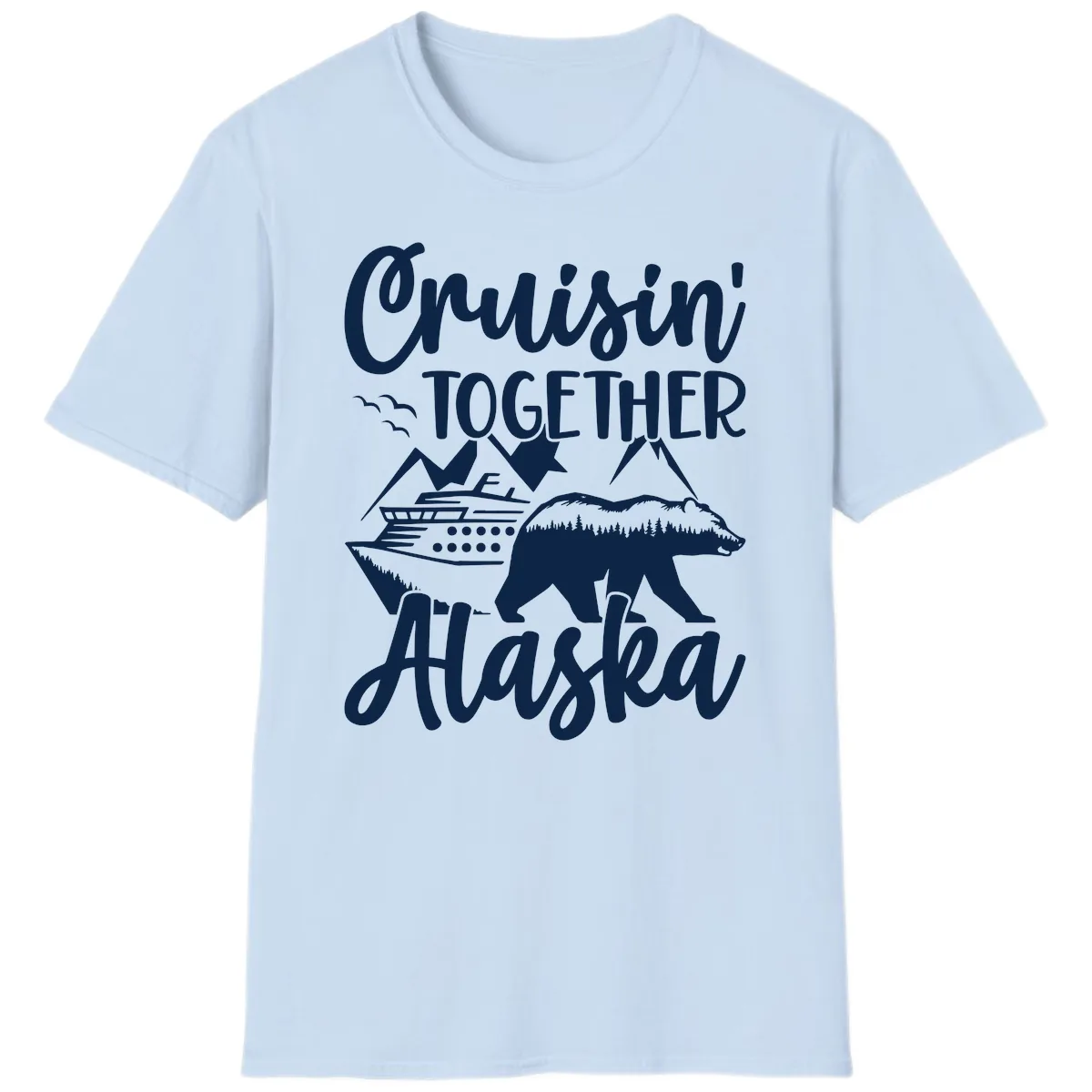 Cruisin' Together Alaska T-Shirt in Light Blue