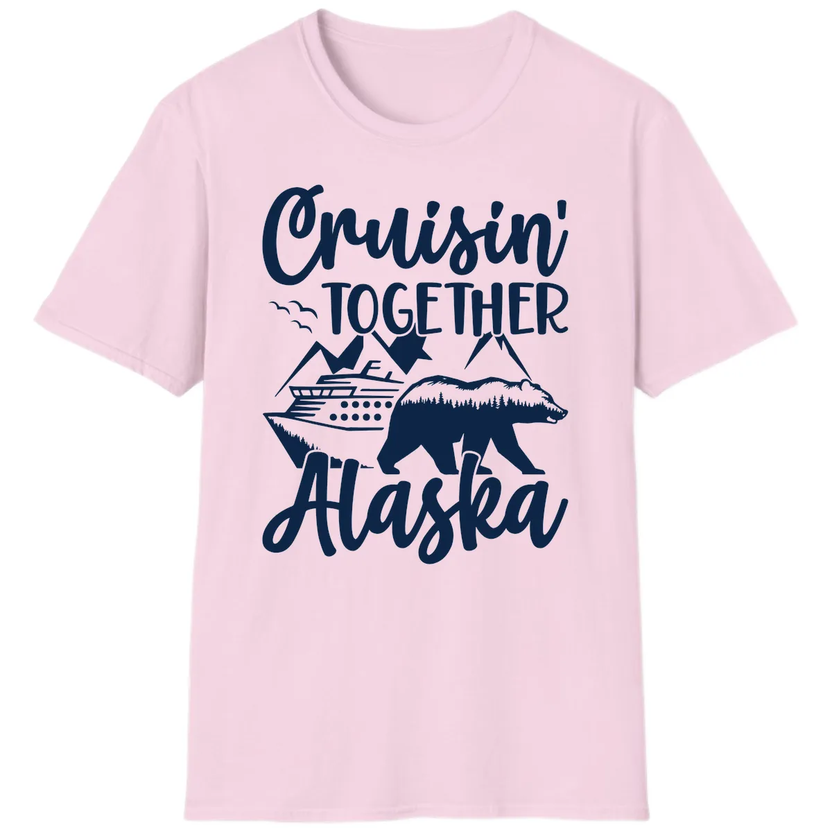 Cruisin' Together Alaska T-Shirt in Light Pink