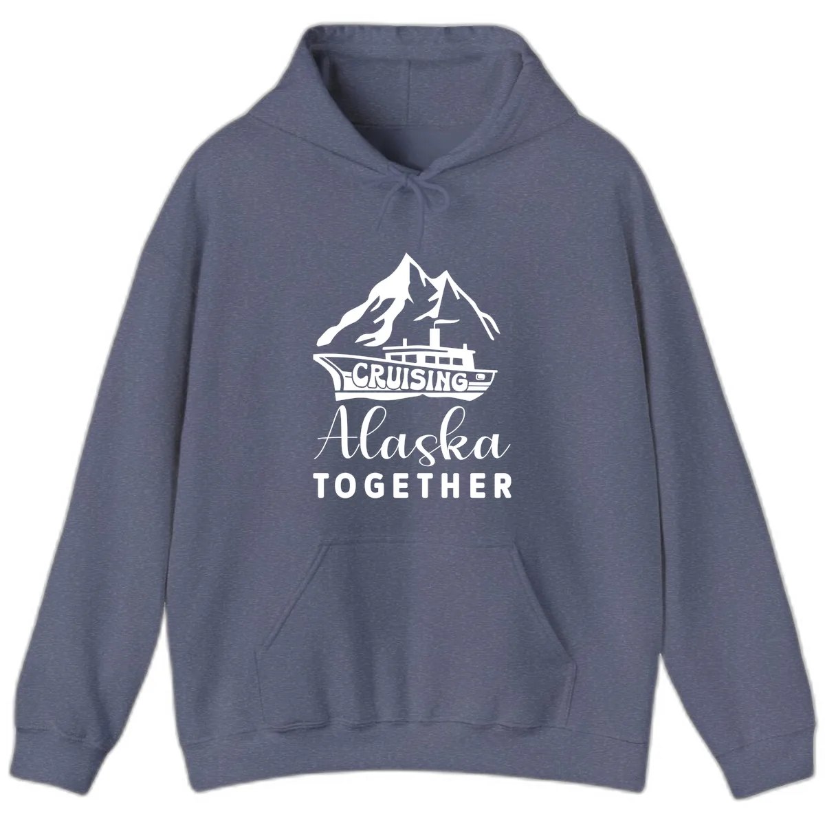 Cruising Alaska Together Hoodie in Heather Navy