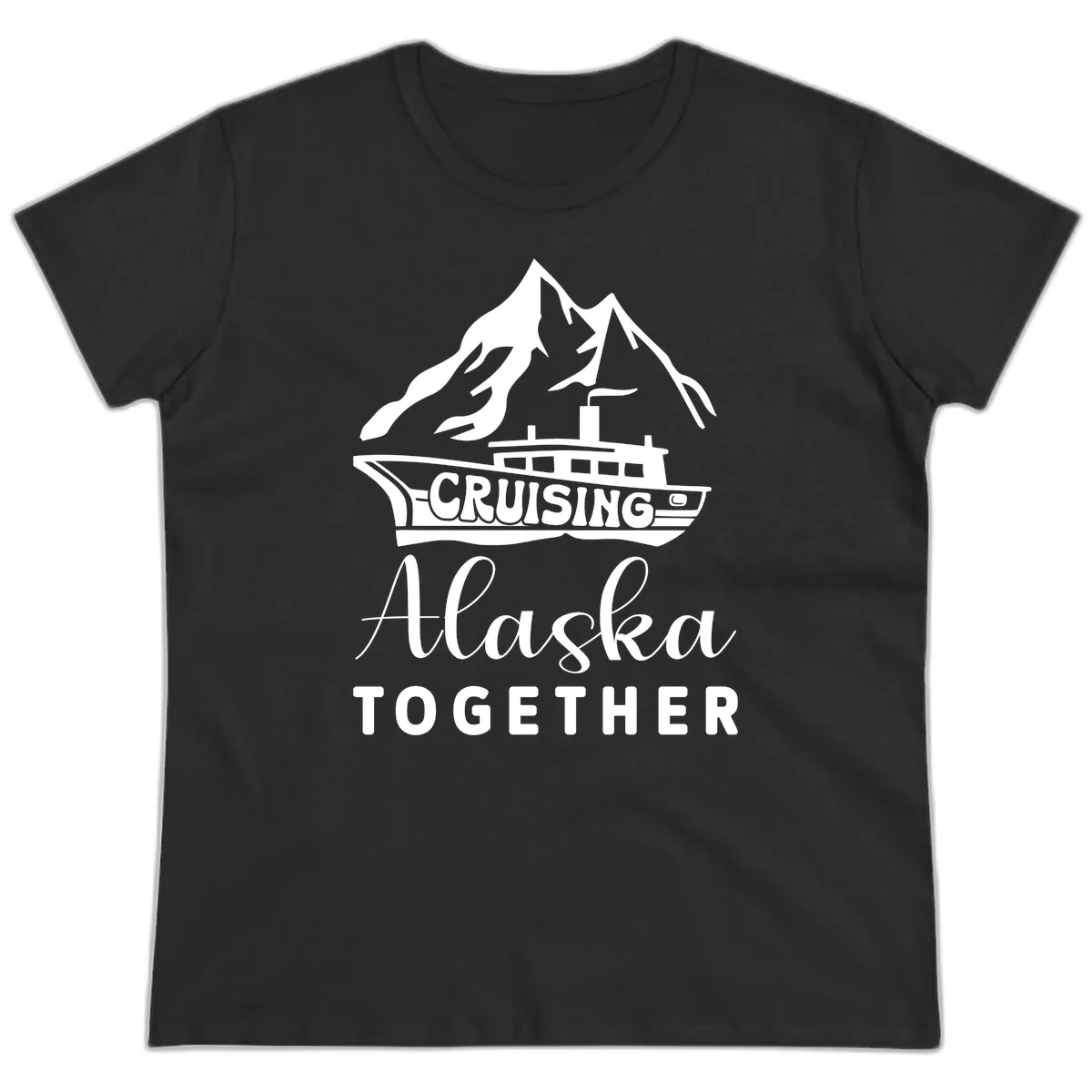 Cruising Alaska Together Ladies Tee in Black
