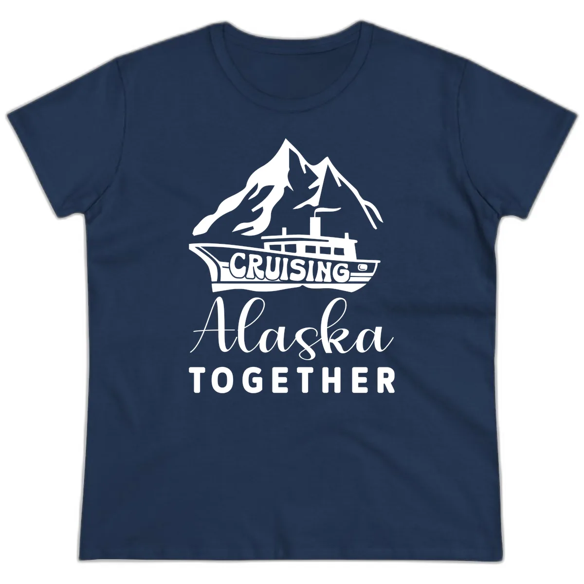Cruising Alaska Together Ladies Tee in Navy