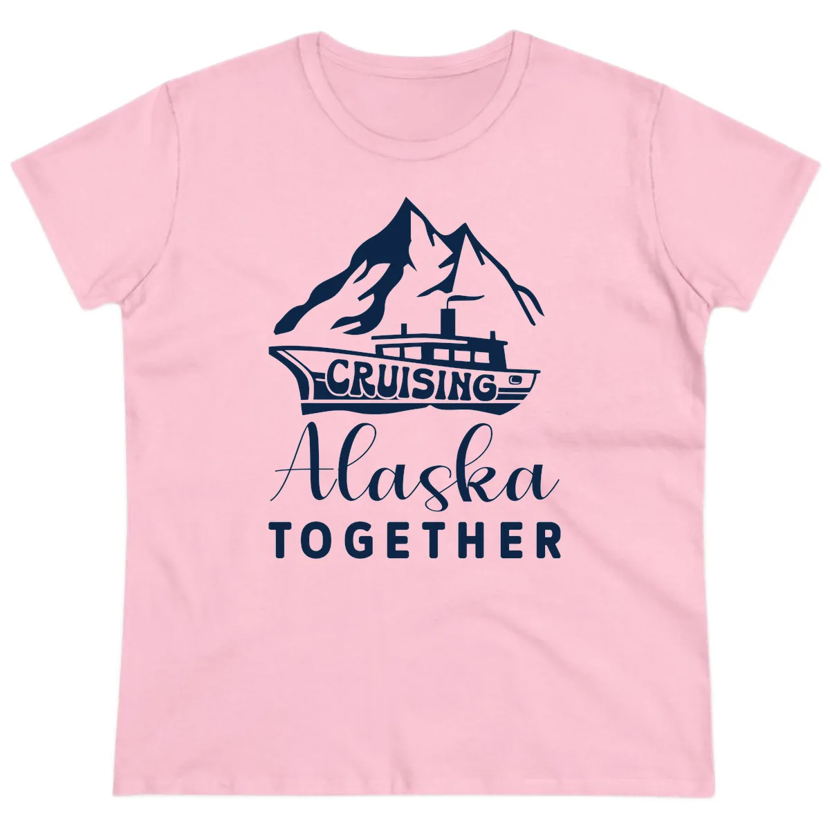 Cruising Alaska Together Ladies Tee in Light Pink