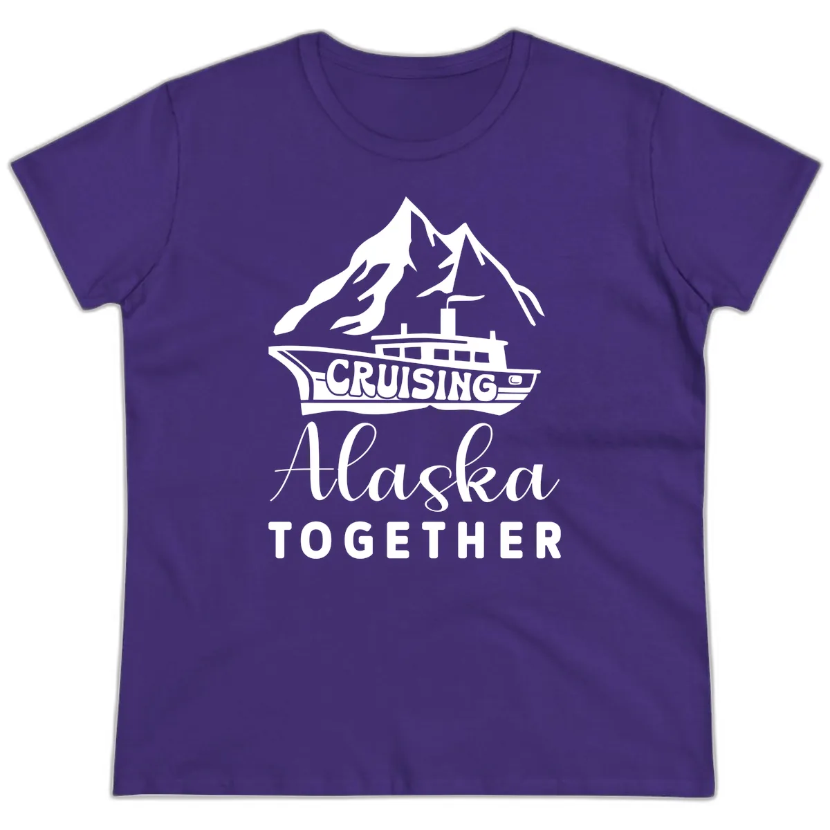 Cruising Alaska Together Ladies Tee in Purple