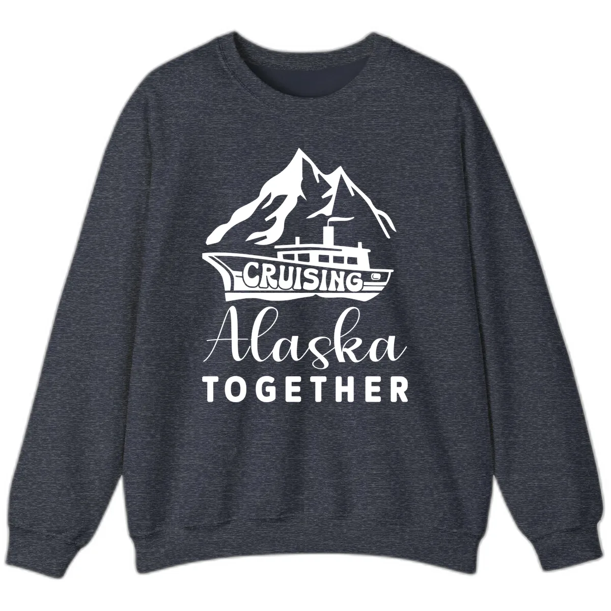 Cruising Alaska Together Sweatshirt in Heather Sport Dark Navy