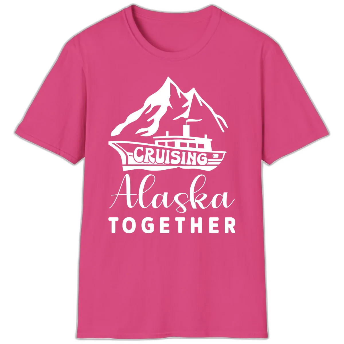 Cruising Alaska Together T-Shirt in Heliconia