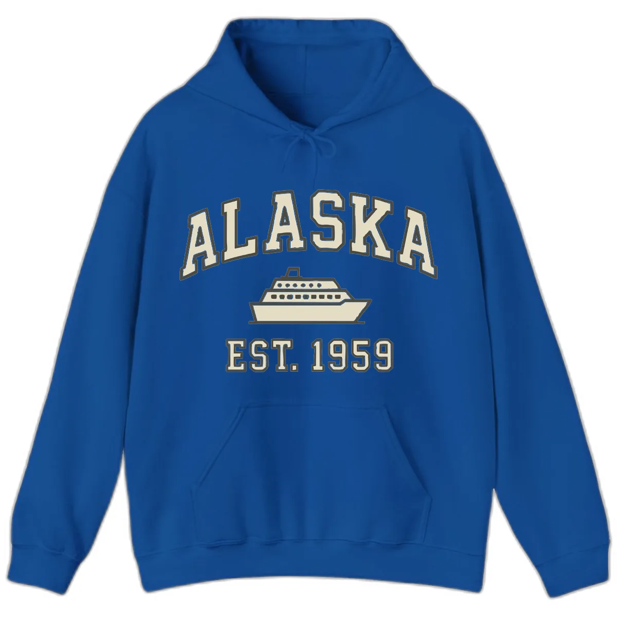Alaska Cruise Est 1959 Vintage Ship Hoodie in Royal