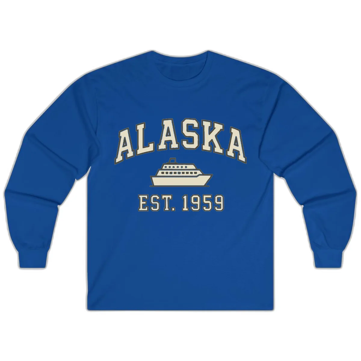 Alaska Cruise Est 1959 Vintage Ship Long Sleeve in Royal