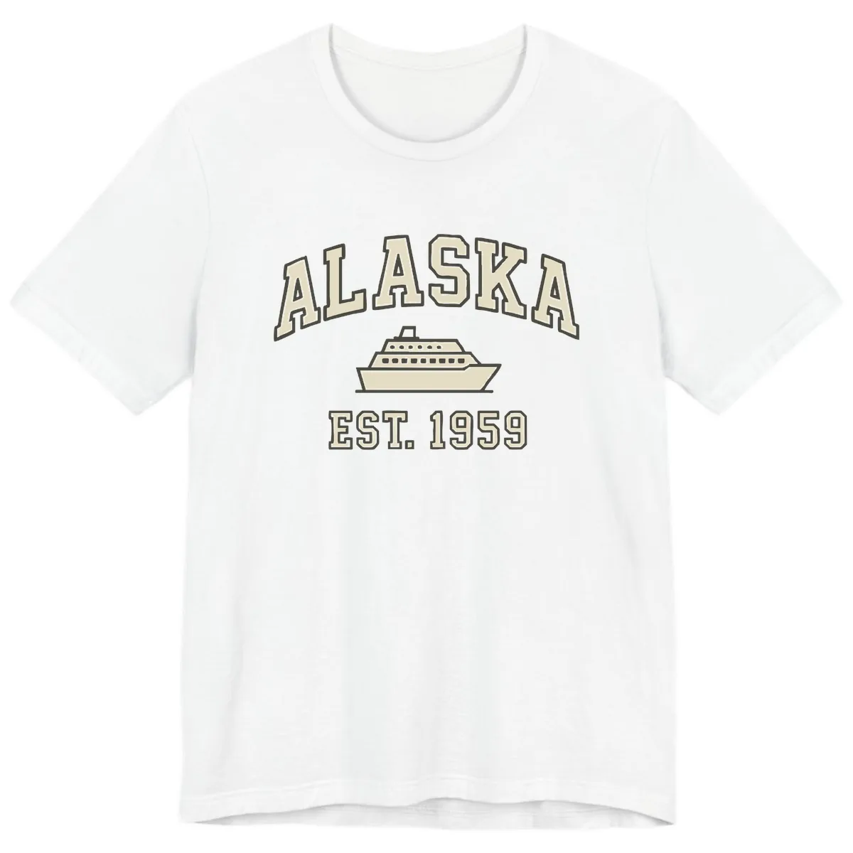 Alaska Cruise Est 1959 Vintage Ship Premium T-Shirt in White