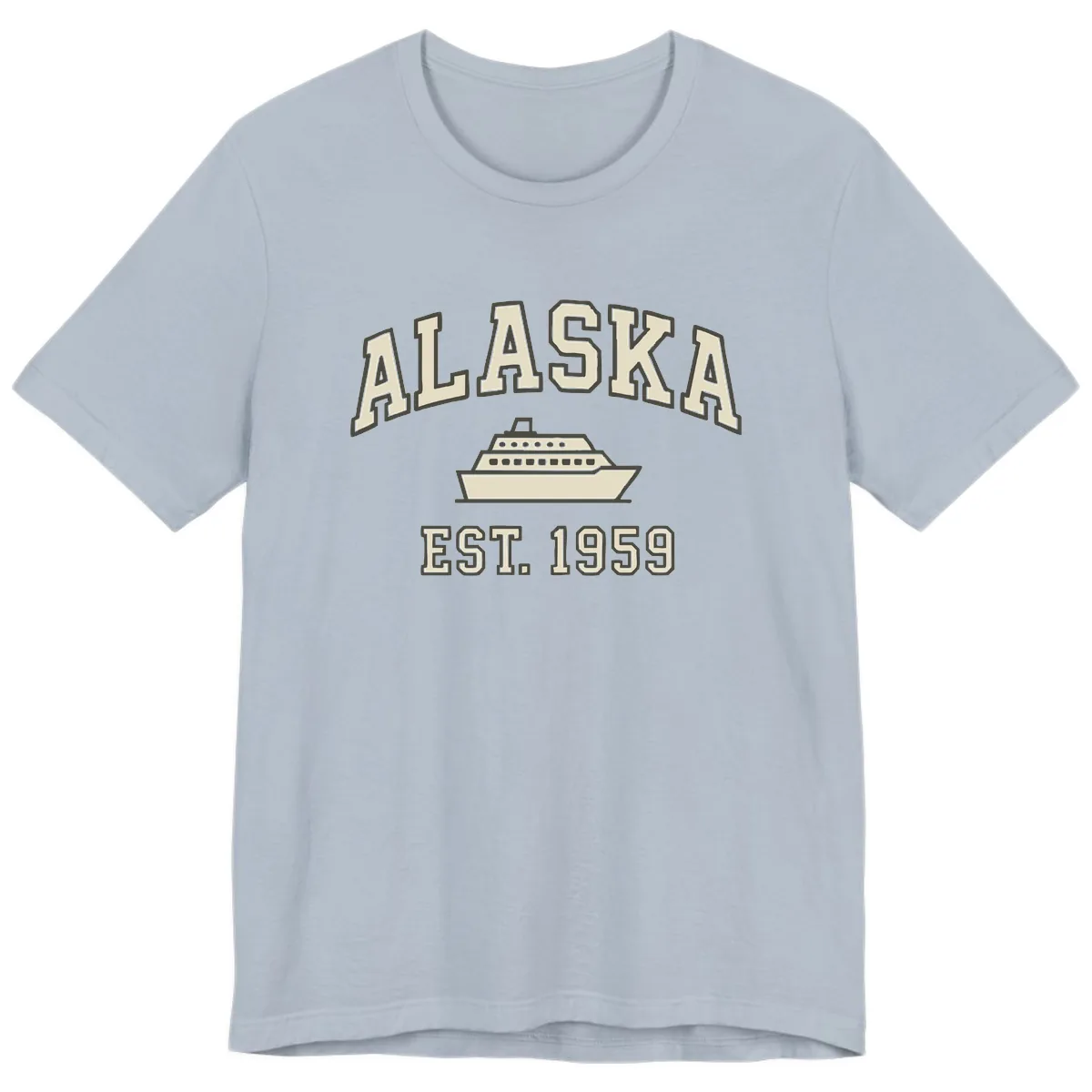Alaska Cruise Est 1959 Vintage Ship Premium T-Shirt in Light Blue