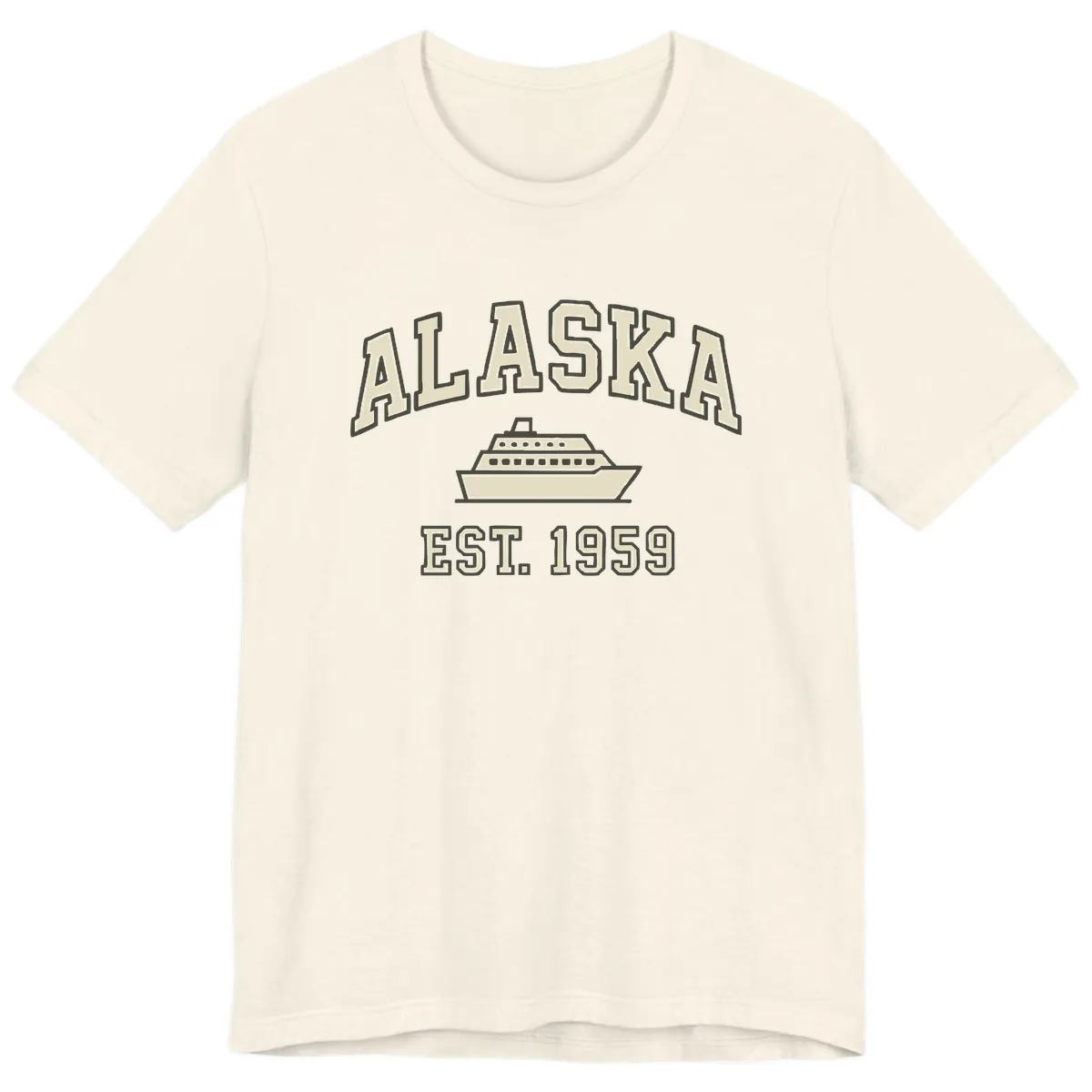 Alaska Cruise Est 1959 Vintage Ship Premium T-Shirt in Natural